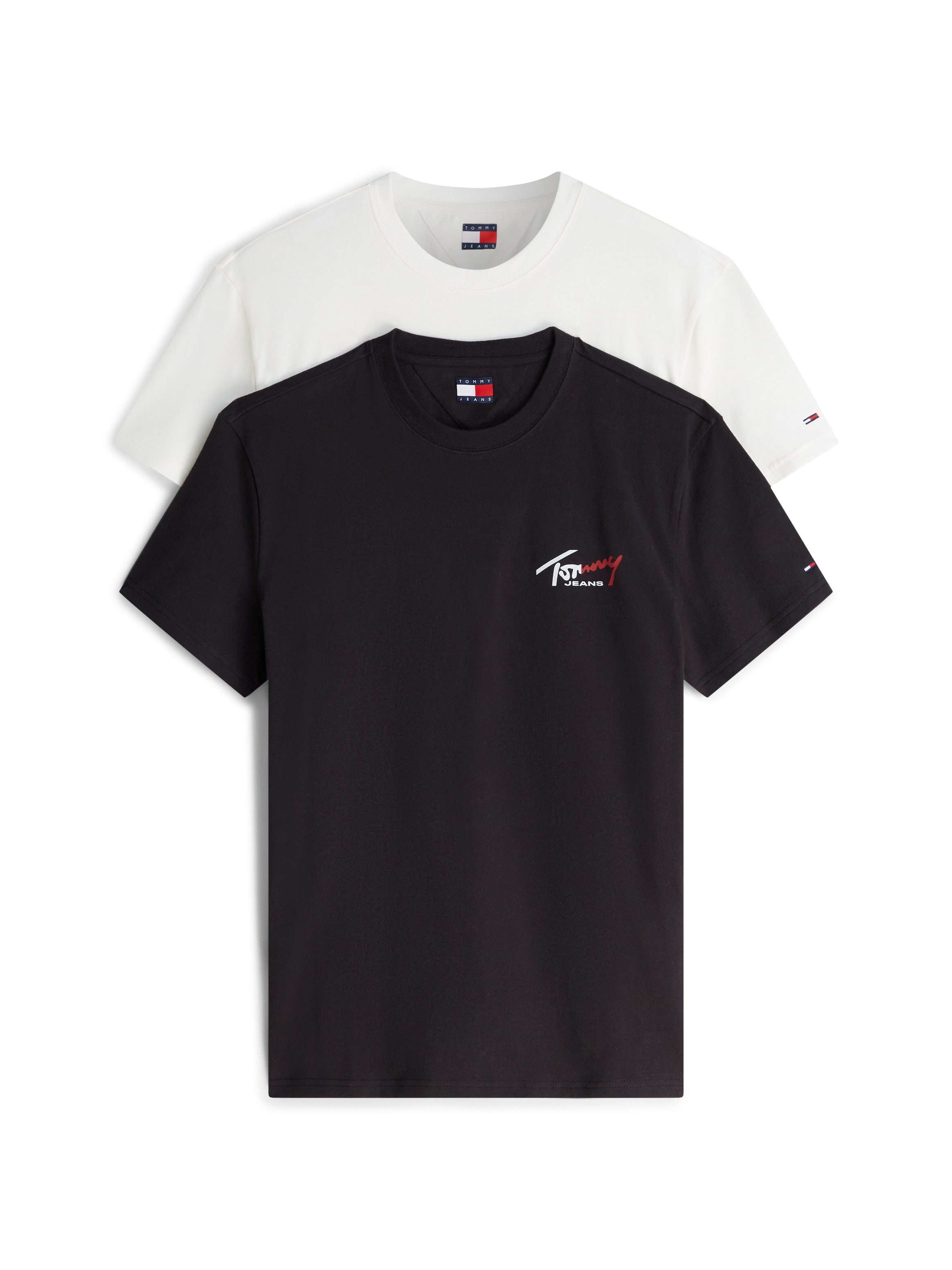 Image of Tommy Jeans T-Shirt "TJM REGULAR SIGNATURE 2PACK" Packung, 2 grosser Rückenprint