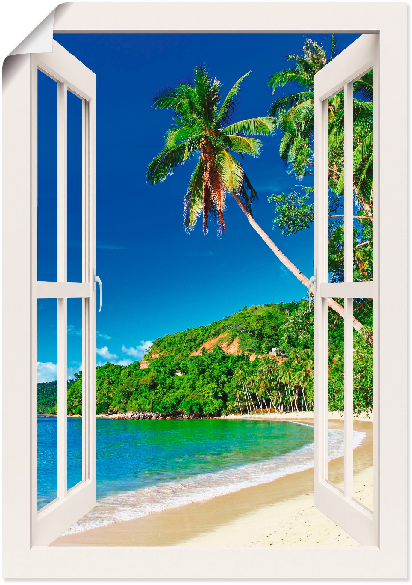 Image of Artland Poster "Fensterblick Paradies" Fensterblick 1 Stk. tlg. ohne Rahmen