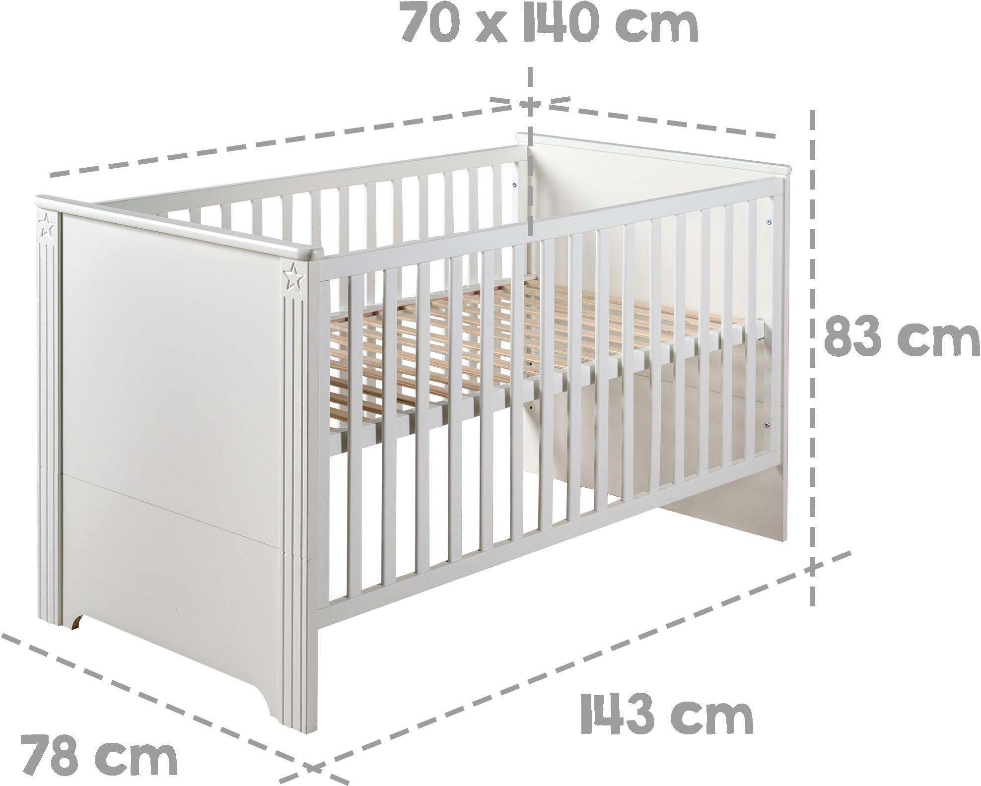roba® Babyzimmer-Komplettset »Maxi«, (Set, 3 St., Kinderbett, Schrank, Wickelkommode), 3-türig; mit Kinderbett, Schrank und Wickelkommode