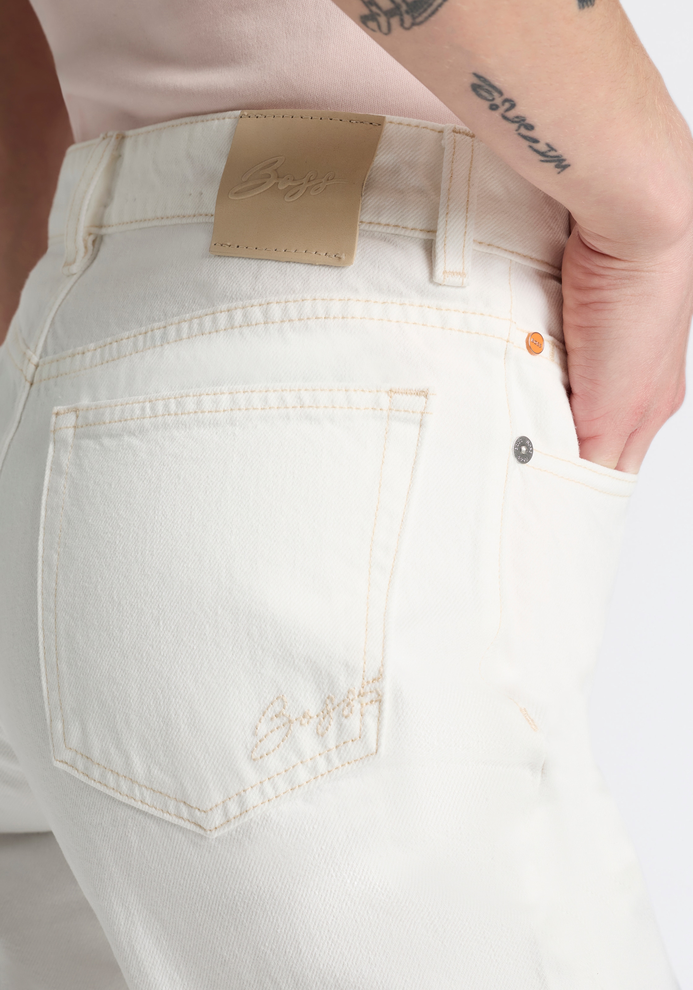 BOSS ORANGE Jeans droit »ADA CROP HR Premium Damenmode« en longueur cropped, taille haute
