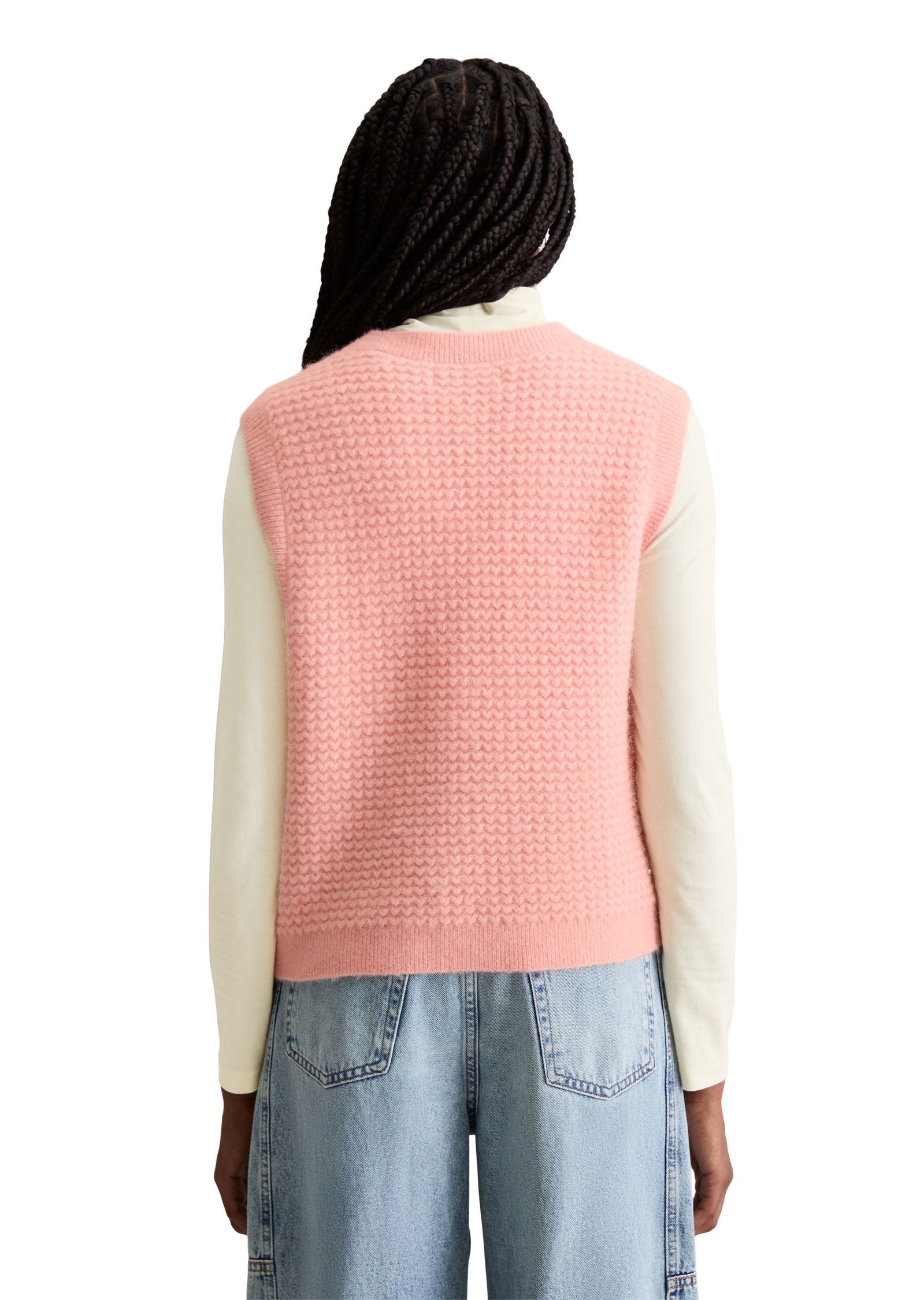 Marc O'Polo DENIM Pullunder , mit Knöpfen, regular fit, aus Wolle-Mix, moderne Zickzack-Struktur
