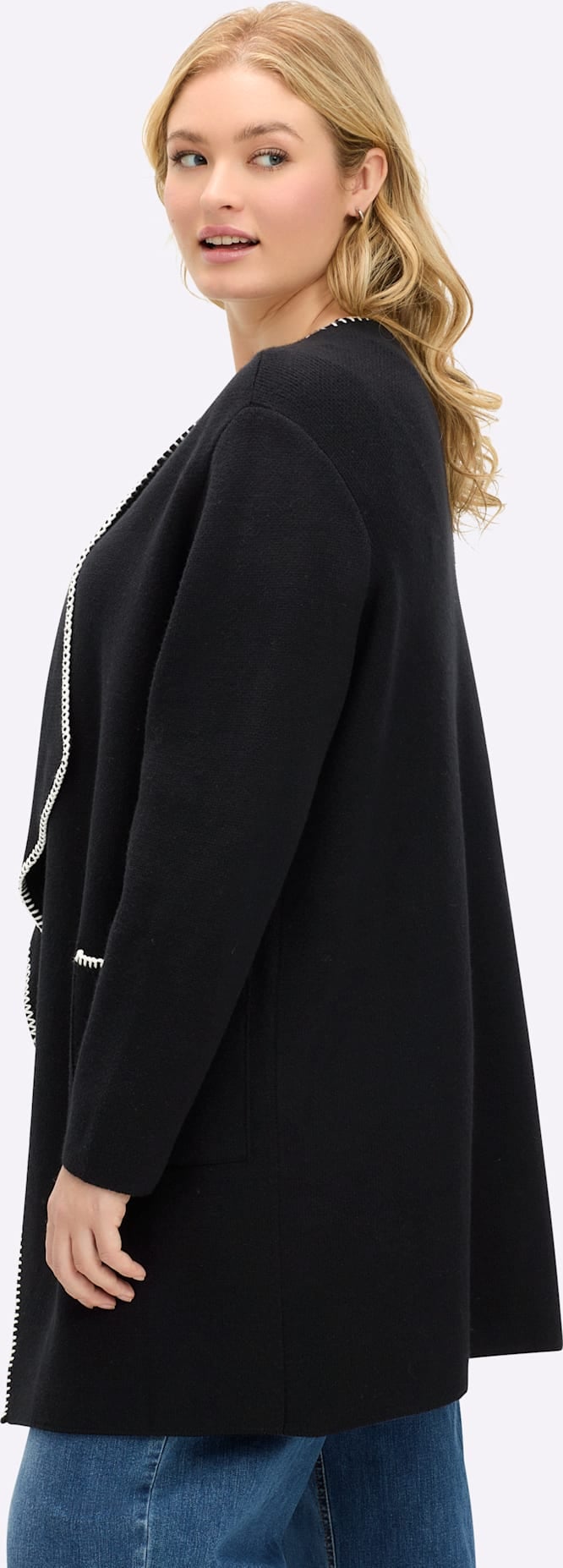 Sheego Jacquardstrickjacke
