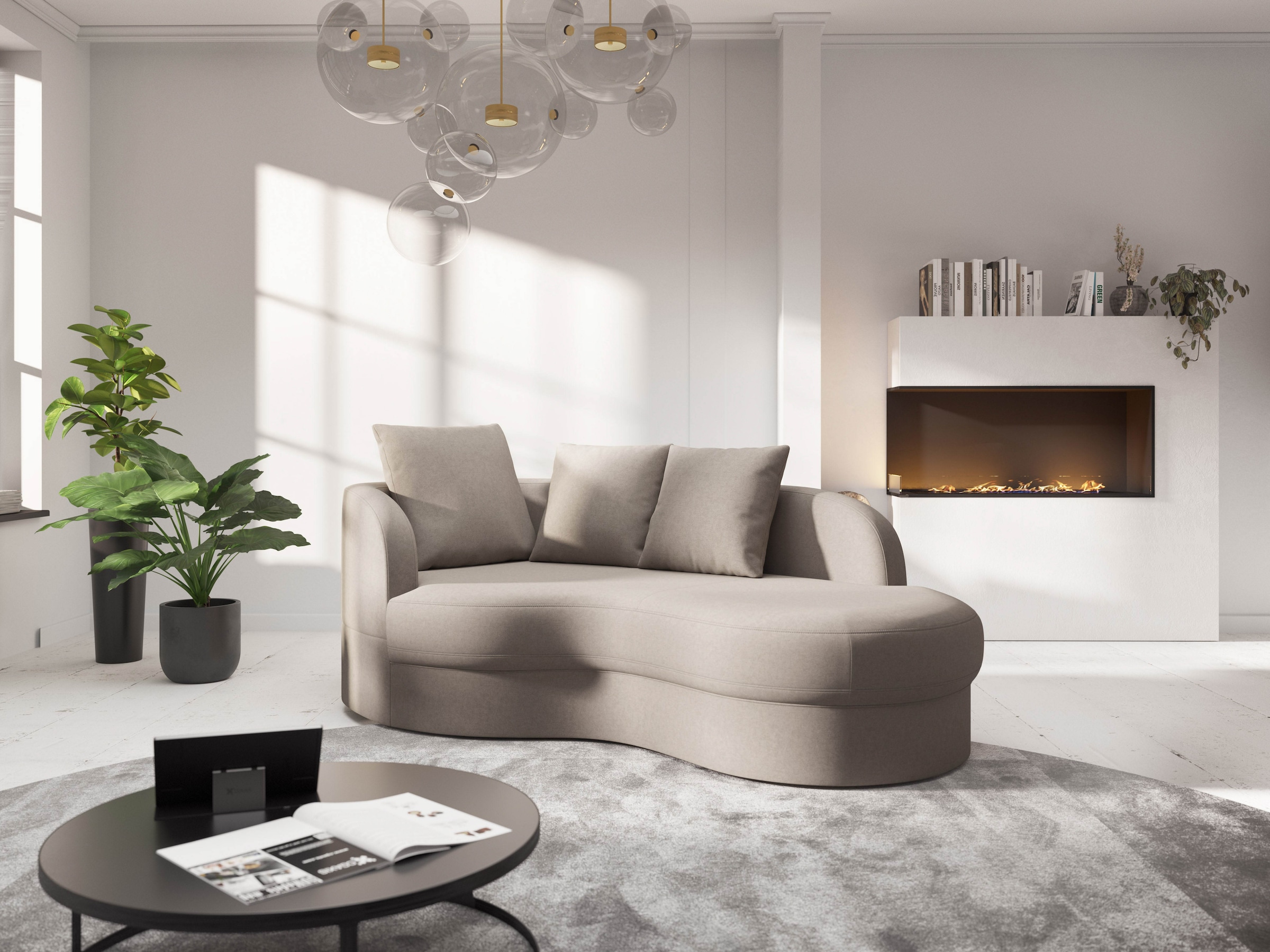 sit&more Récamière »Samba« moderne organische Form, inkl. 3 loser Rückenkissen