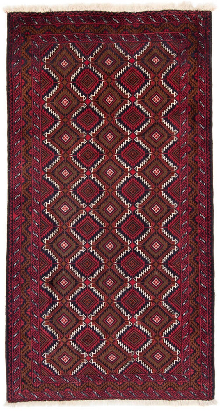 Image of morgenland Hochflor-Läufer »Belutsch Durchgemustert Rosso scuro 197 x 107 cm«, rechteckig, 0,8 mm Höhe, Handgeknüpft bei Ackermann Versand Schweiz