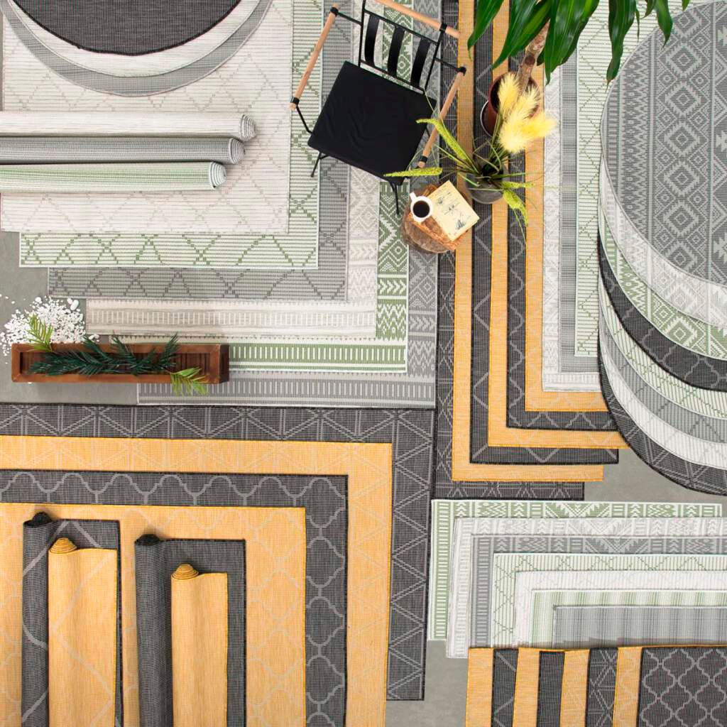 Carpet City Teppich »Palm«, acheter Wetterfest & für Balkon, gewebt Küche, flach confortablement Terrasse, rechteckig, UV-beständig