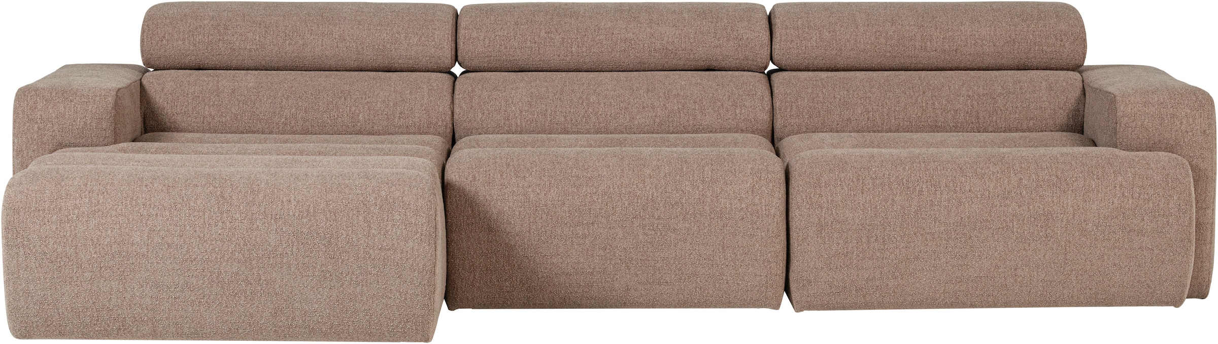 Image of WOOOD Ecksofa "Novi Chaiselongue Bezug mit verstellbarer Nackenstütze 300x173x73 cm" Links, Tragkraft 360 kg, Maximale Verschleissfestigkeit, Bouclé-Bezug