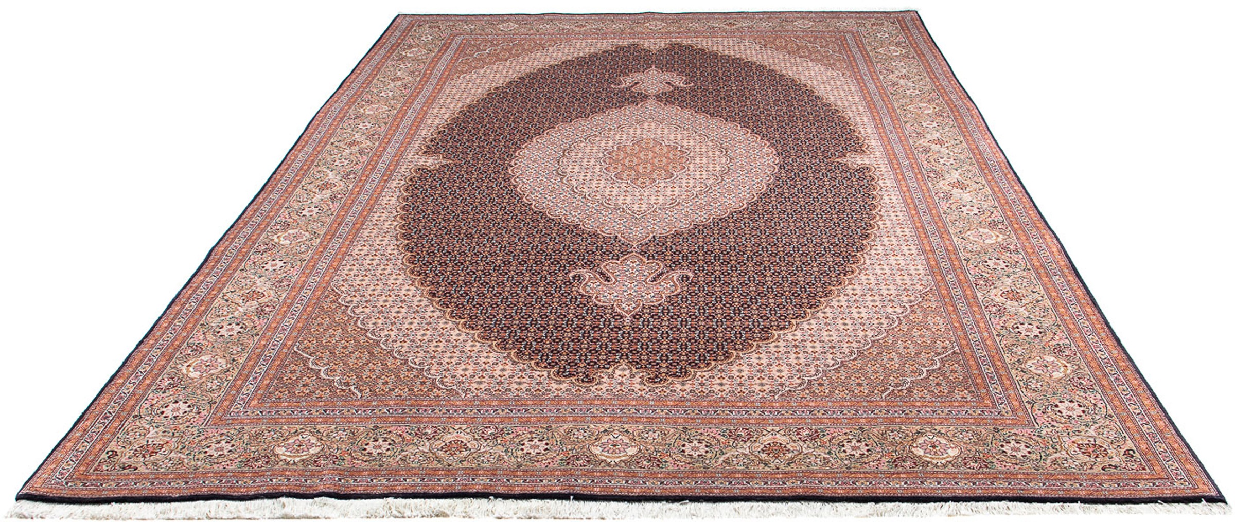 Image of morgenland Orientteppich »Perser - Täbriz - 298 x 196 cm - dunkelblau«, rechteckig, 10 mm Höhe, Wohnzimmer, Handgeknüpft, Einzelstück mit Zertifikat bei Ackermann Versand Schweiz