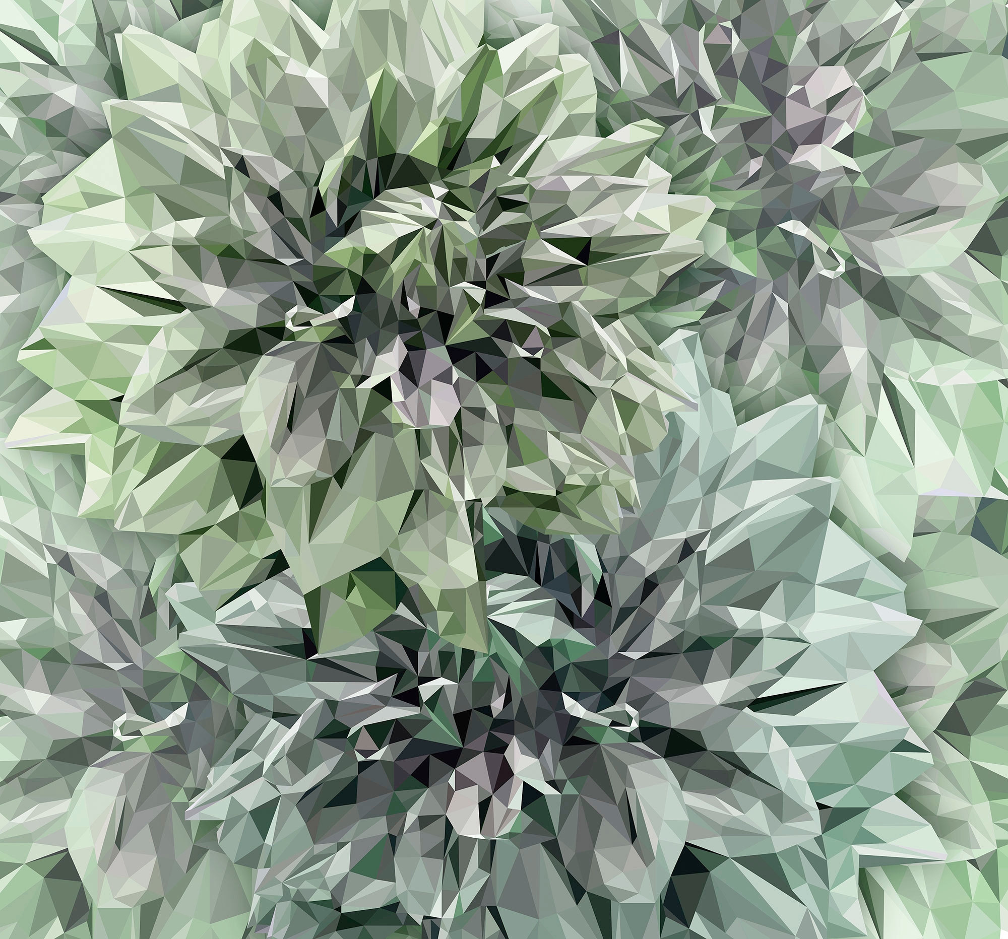 Image of Komar Vliestapete "Digitaldruck Vlies - Emerald Flowers - Grösse 300 x 280 cm" bedruckt glatt Wohnzimmer, Schlafzimmer