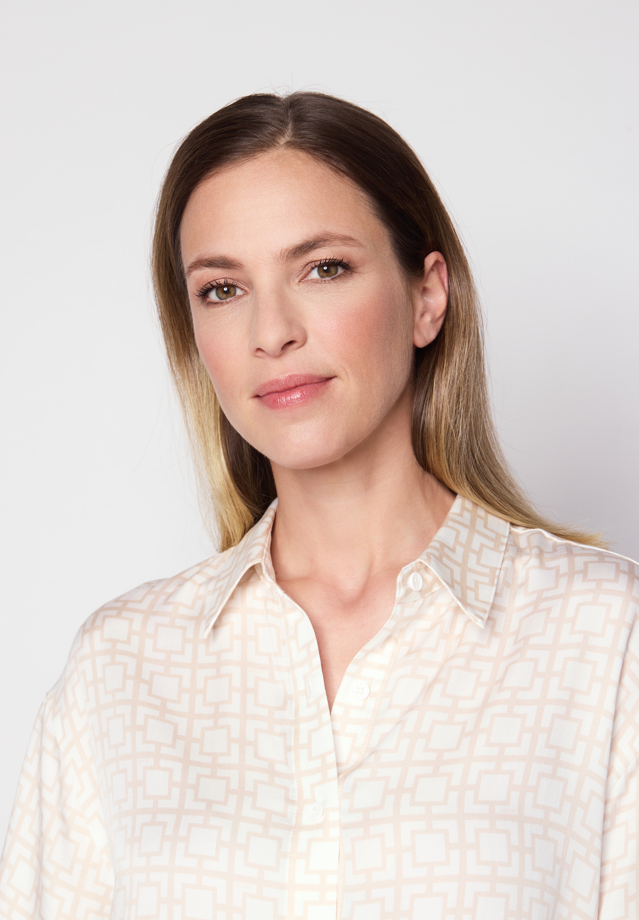 JOOP! Kurzarmshirt mit kurzem Ärmeln, Kragen und grafischem Muster