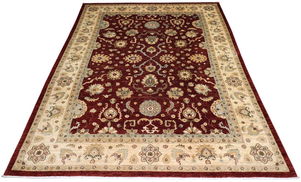 Image of morgenland Wollteppich »Ziegler Blumenmuster Rosso scuro 357 x 276 cm«, rechteckig, 0,6 mm Höhe, Unikat mit Zertifikat bei Ackermann Versand Schweiz