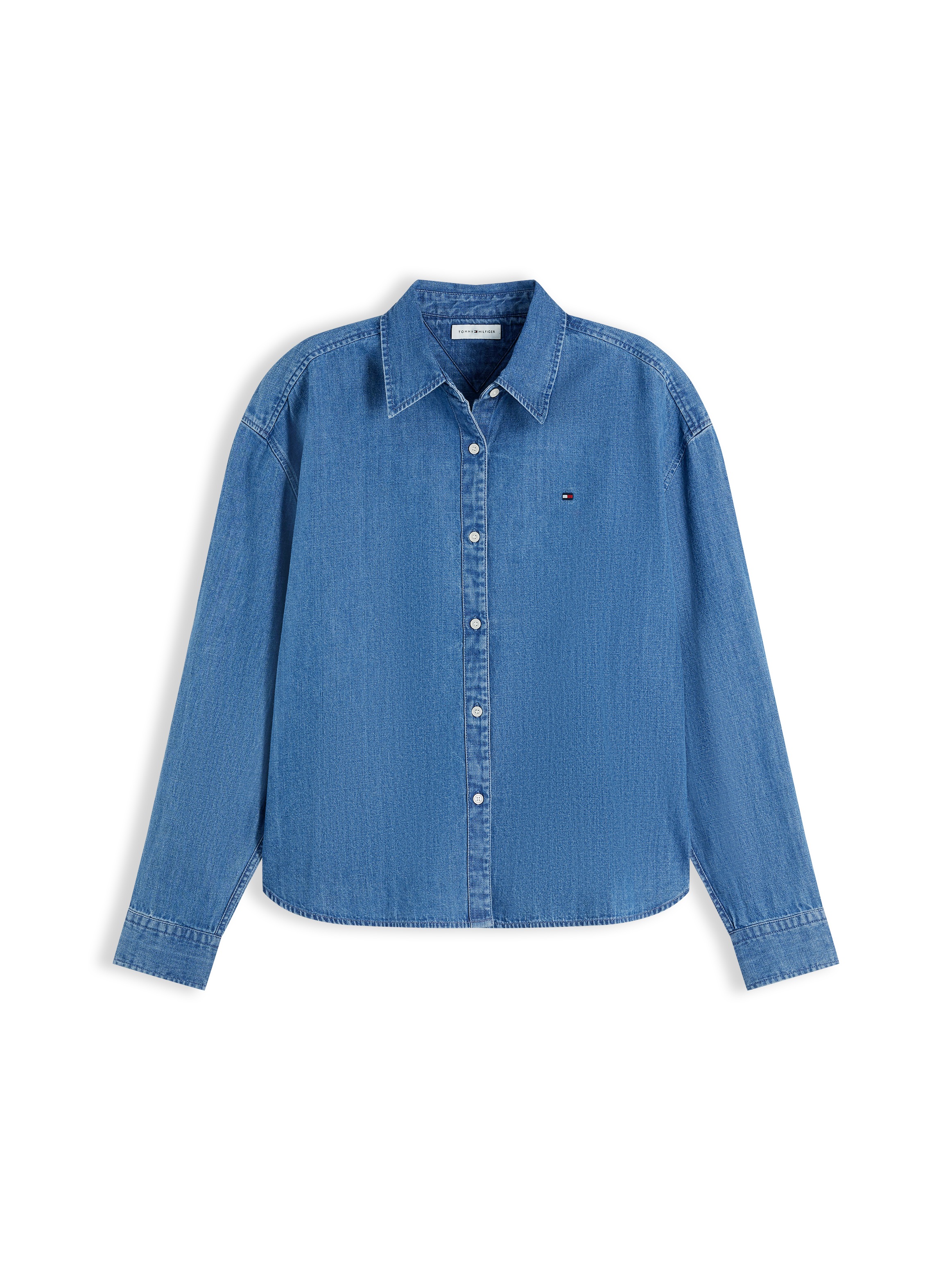 Tommy Hilfiger Blouse en jean »LIGHT DENIM BOXY SHIRT LS« Coton