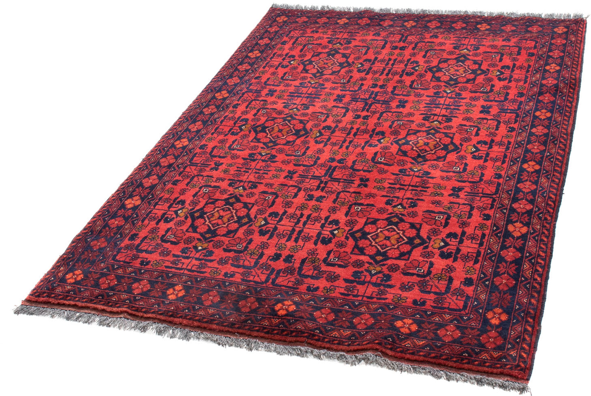 Image of morgenland Orientteppich »Afghan - Kunduz - 141 x 100 cm - dunkelrot«, rechteckig, 7 mm Höhe, Wohnzimmer, Handgeknüpft, Einzelstück mit Zertifikat bei Ackermann Versand Schweiz