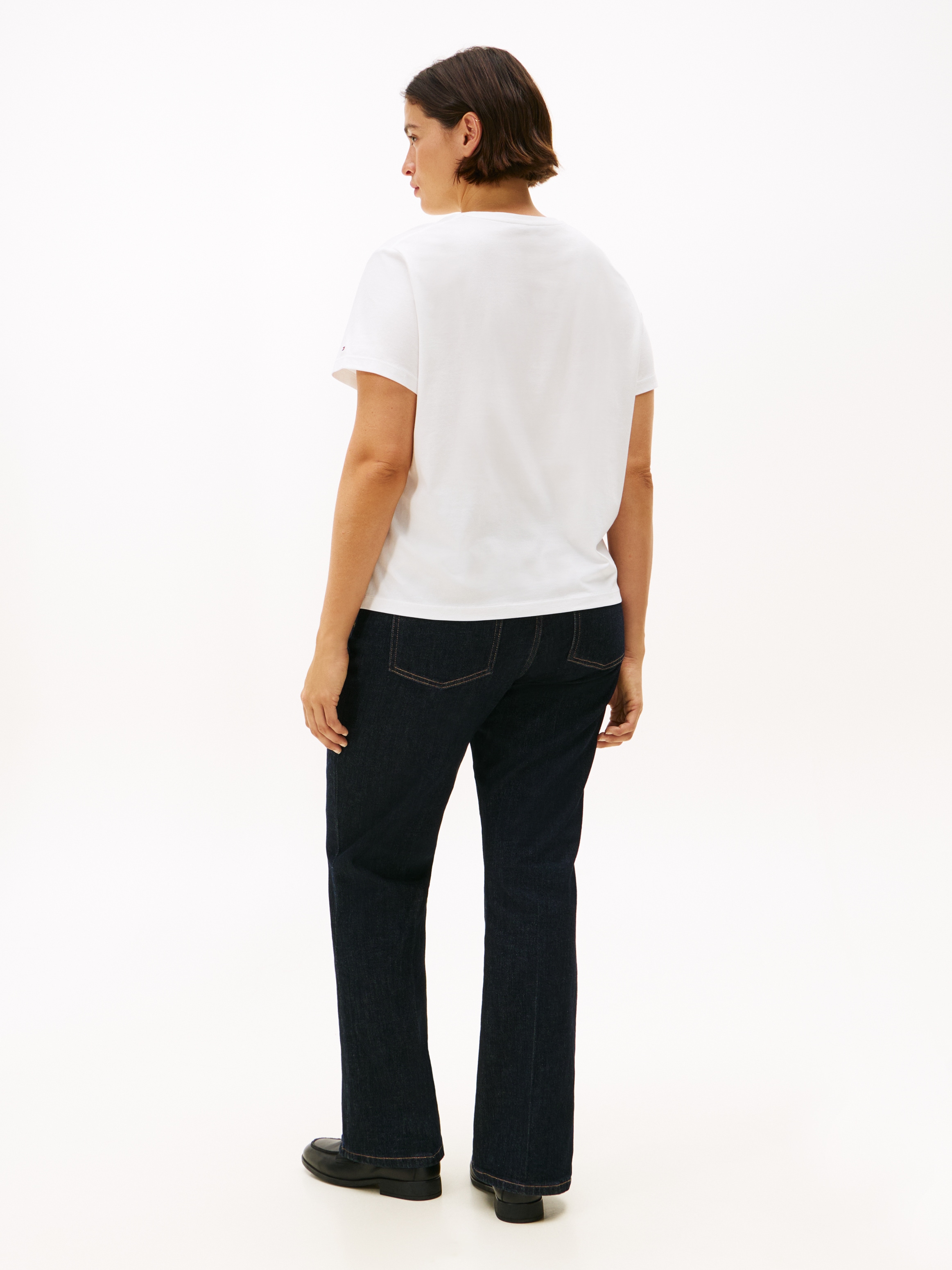 Tommy Hilfiger Curve Kurzarmshirt »CRV CLASSIC SCRIPT REG SS TEE«, in grossen Grössen