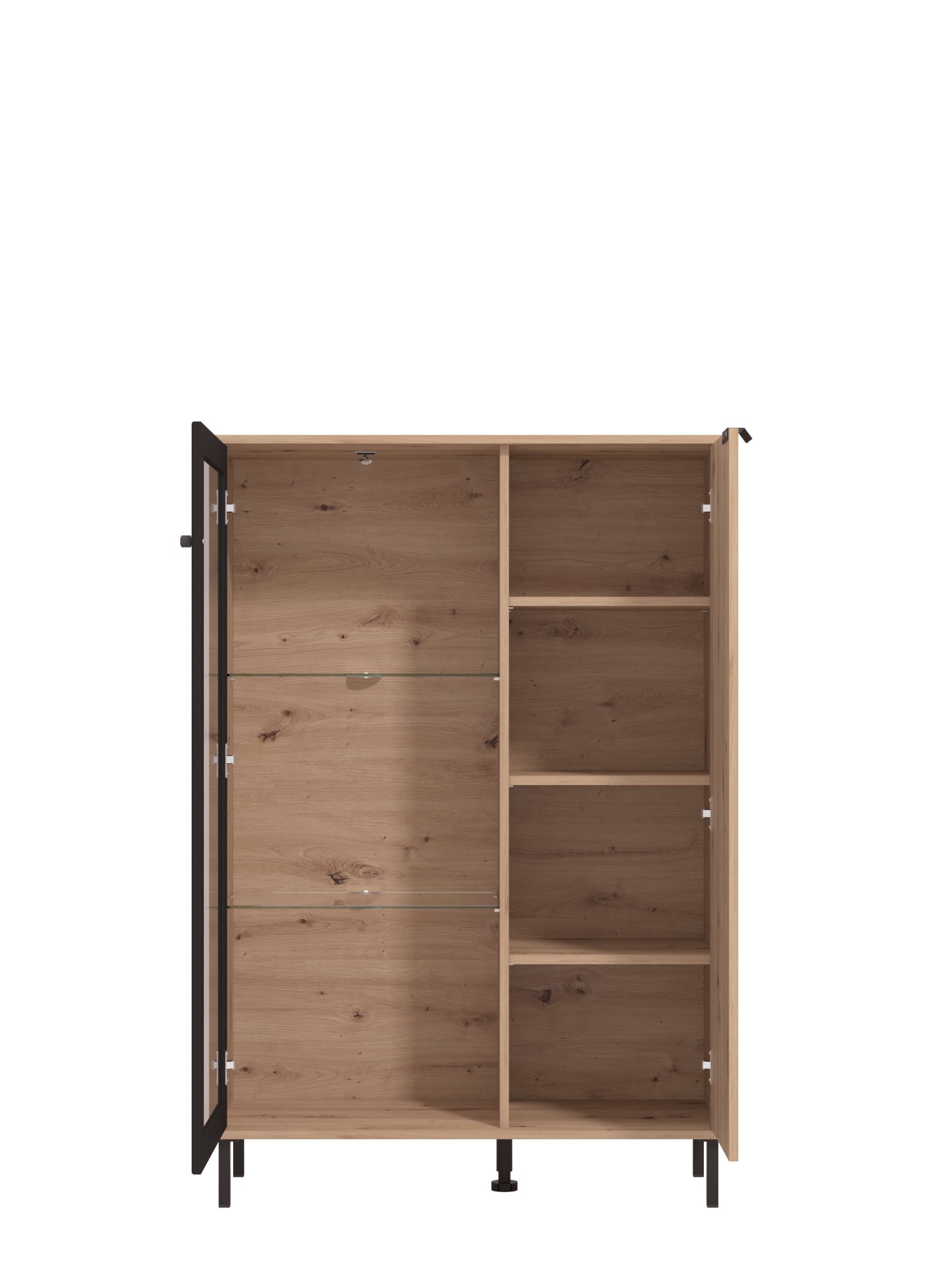 Home affaire Wohnzimmer-Set »Mayenne, inkl. Vitrine H195cm, Highboard H137,5cm, TV-Board, Wandregal« Komplett-Set, 4 Stk. tlg.