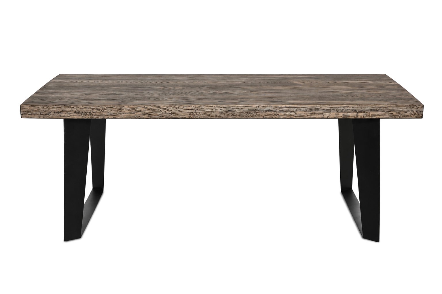 GOODproduct Couchtisch »Skagen, Wohnzimmertisch, Sofatisch, Beistelltisch, Kaffeetisch« Wildeiche geölt, Natur/Smoke, gerade Kante, Metallgestell