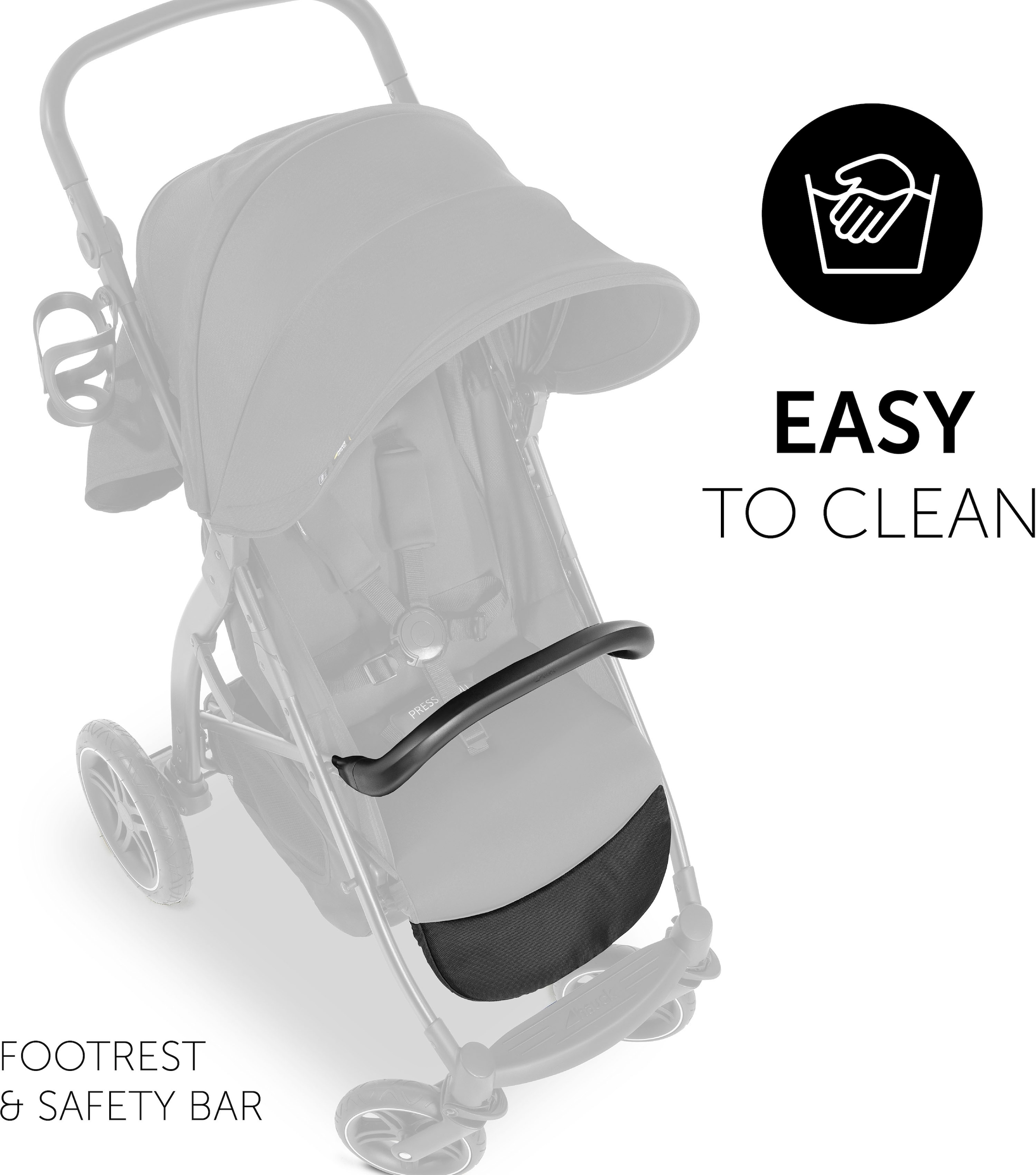 Hauck Poussette pour enfants »Rapid 4D, schwarz« 25 kilos mit Getränkehalter und schwenk- und feststellbaren Vorderrädern