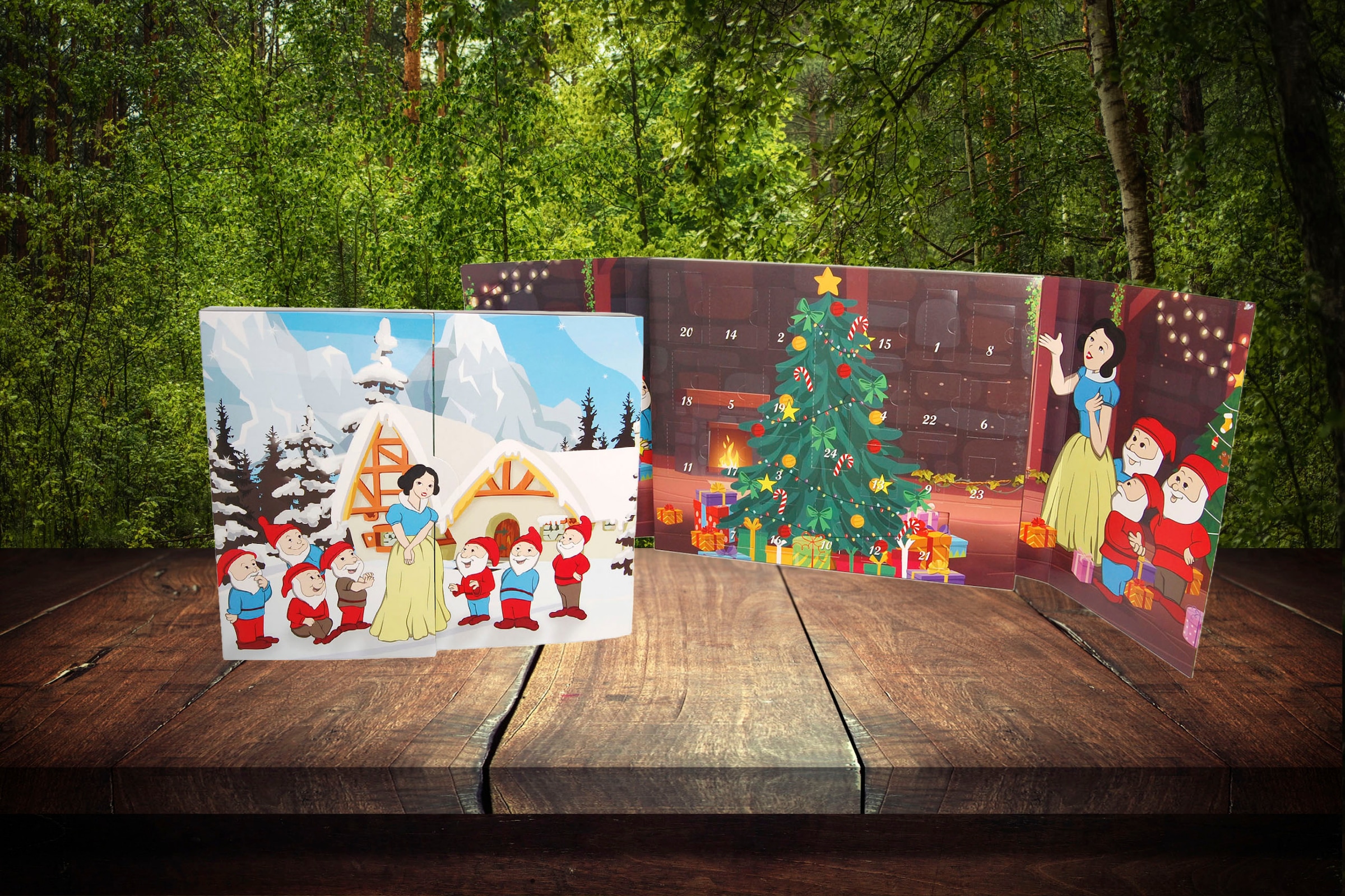 Krebs Glas Lauscha Adventskalender »Schneewittchen und die sieben Zwerge, Weihnachtsdeko« für Erwachsene Mini Märchen Adventskalender mit Christbaumschmuck