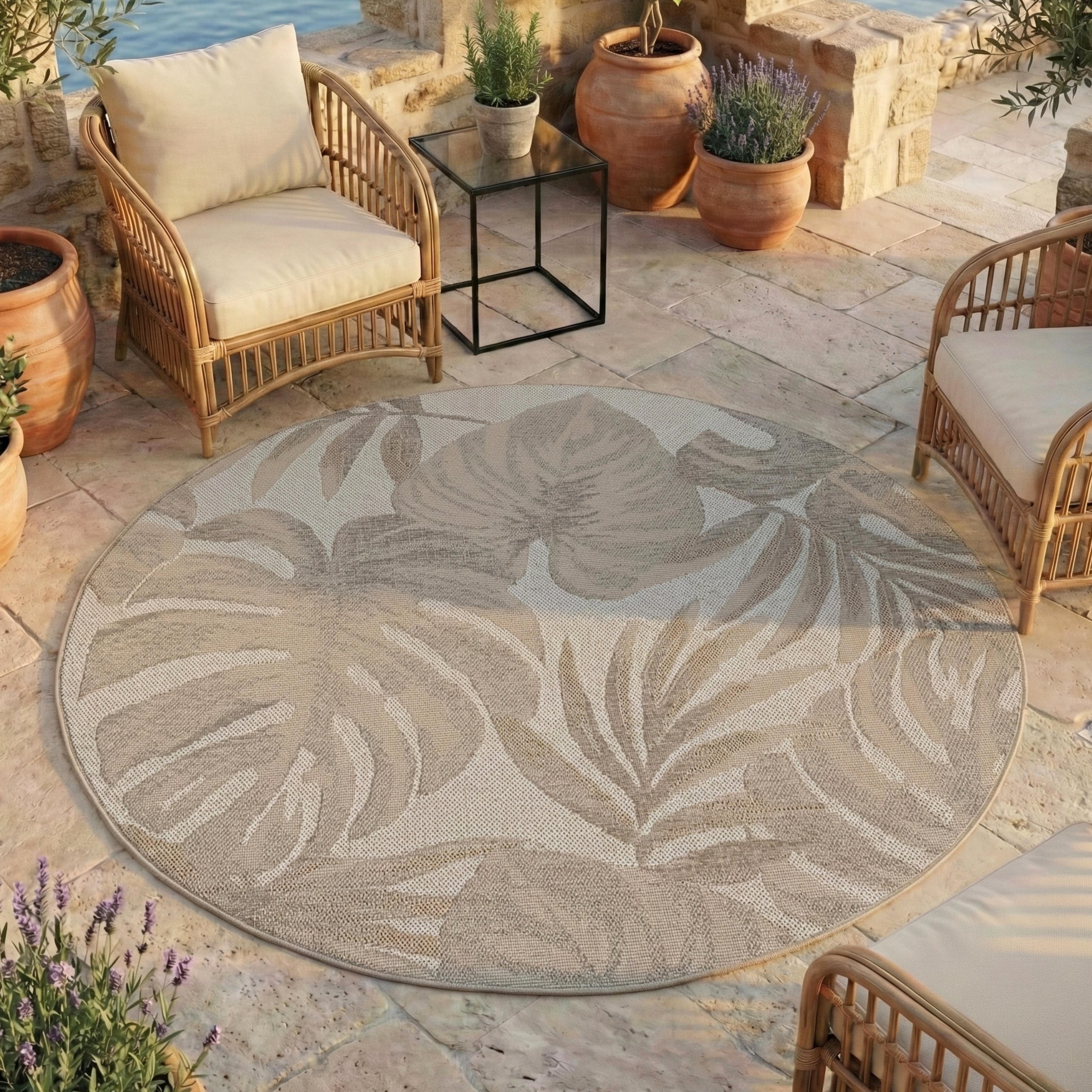Image of Ayyildiz Teppiche Outdoorteppich "DESERT 1302, auch als Läufer und Rund erhältlich" rund 5 mm Höhe In und Outdoor, pflegeleicht, Wohnzimmer, Aussenbereich