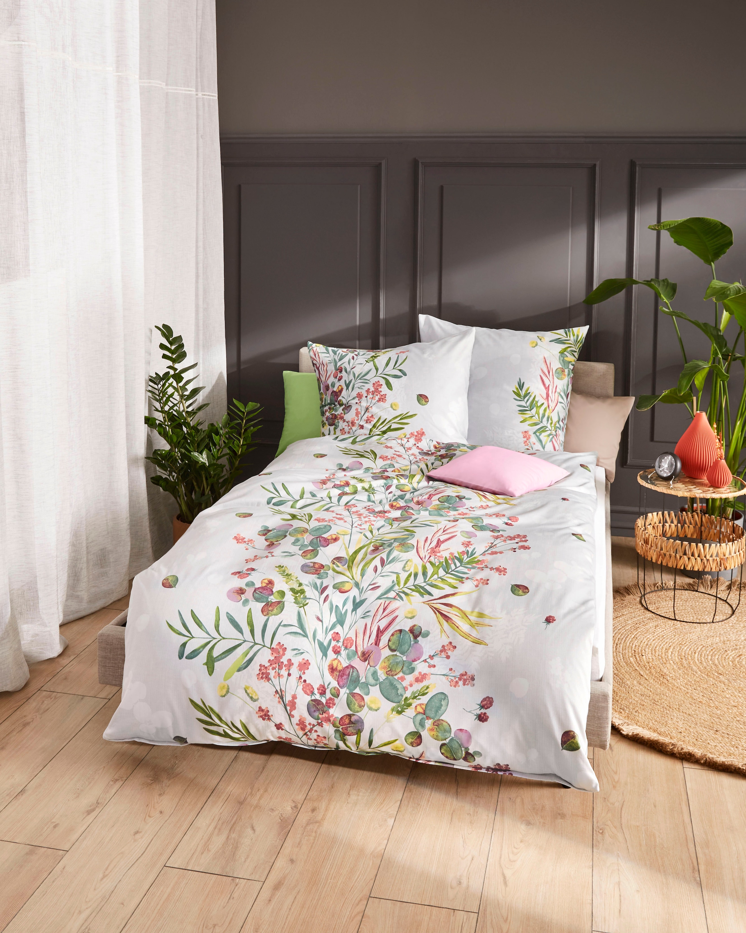 Kaeppel Linge de lit »Boho Bouquet« 2 cuis avec motif floral