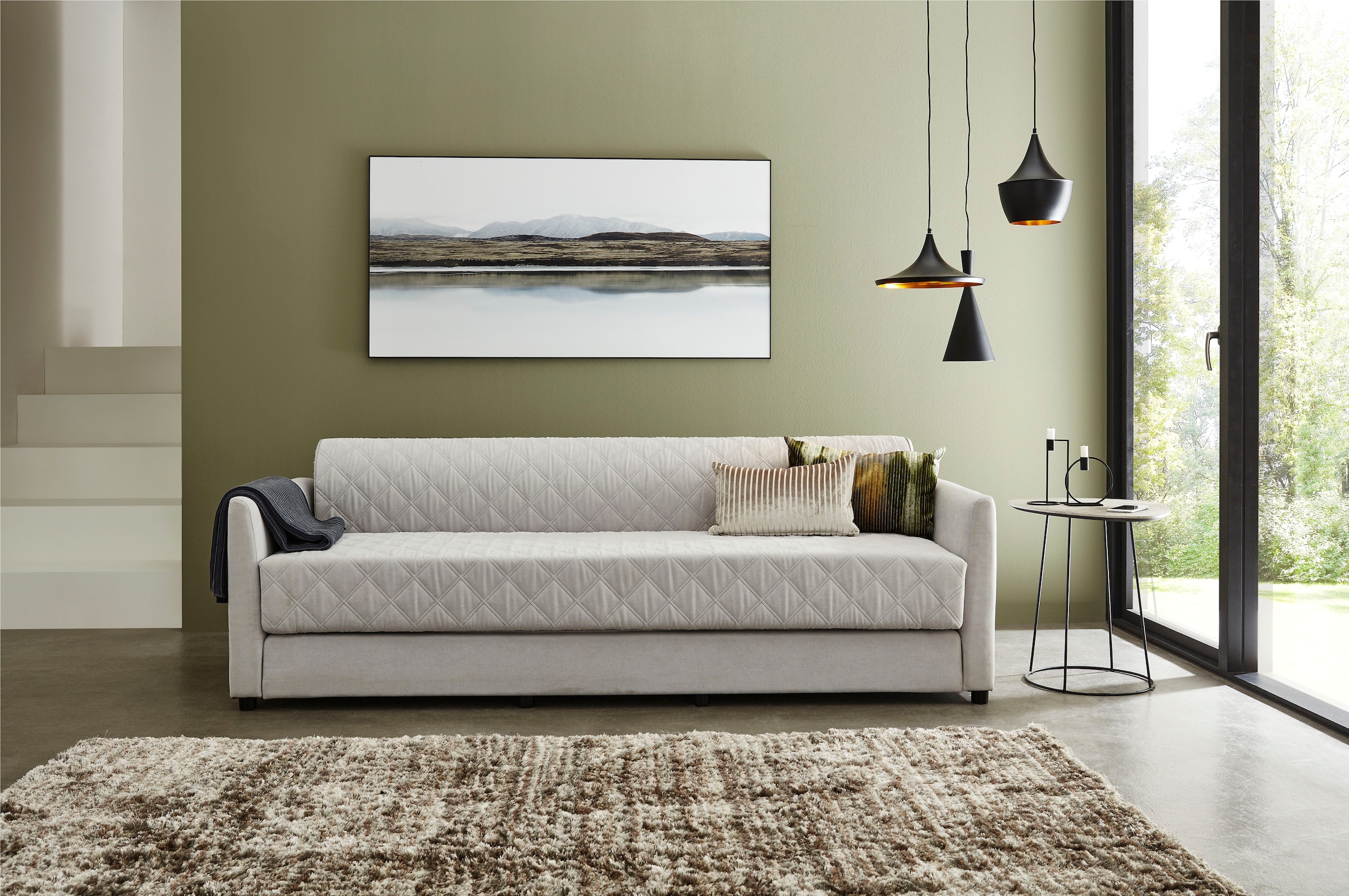 ATLANTIC home collection Schlafsofa »Ken«, mit Bettfunktion, inklusive Topper mit abnehmbarem Bezug