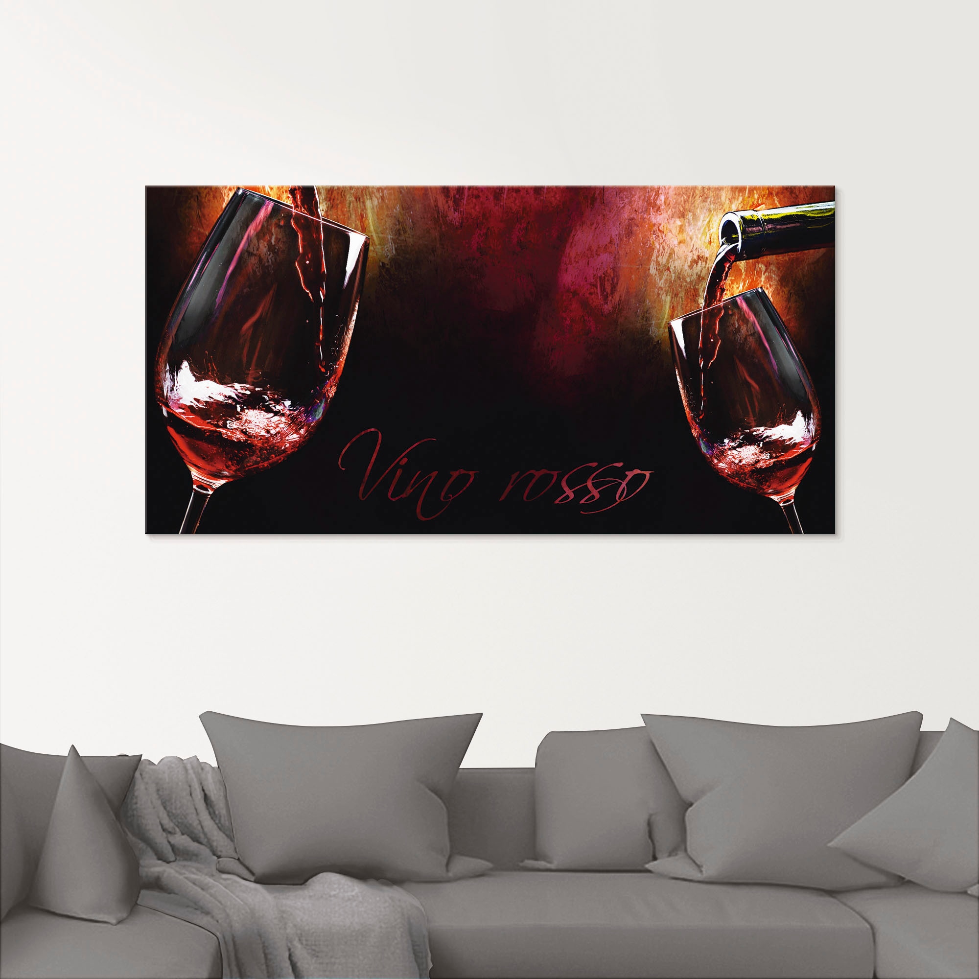 Image of Artland Glasbild "Wein - Rotwein" Getränke 1 Stk. tlg. in verschiedenen Grössen
