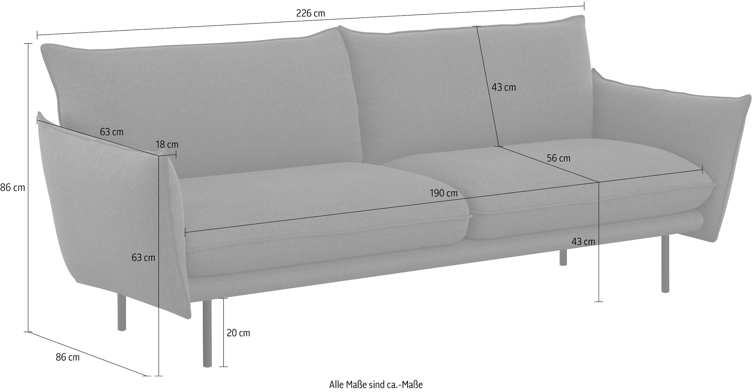 GOODproduct 3-Sitzer »Stine« Besonderes Design durch Kissenoptik und Keder