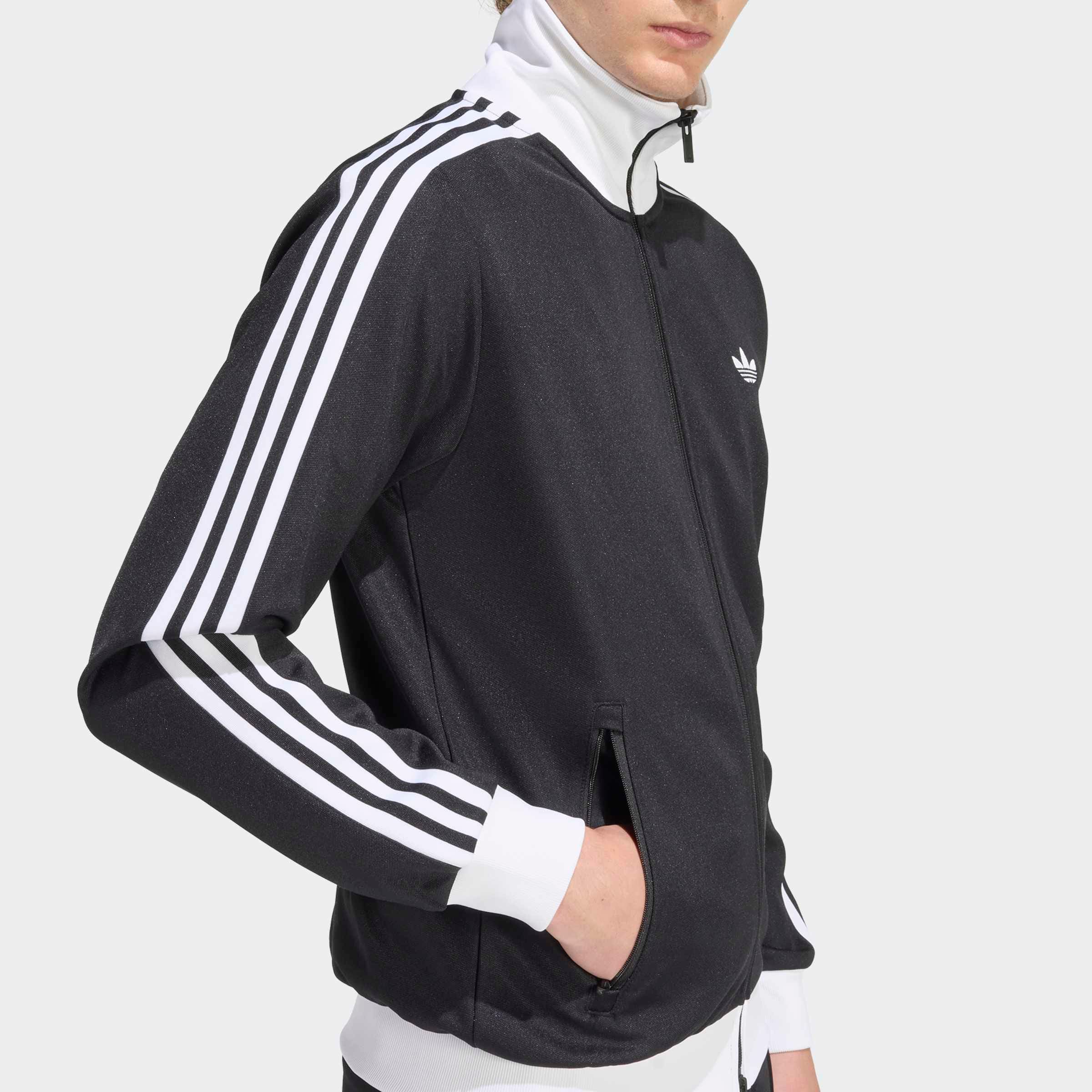 adidas Originals Trainingsjacke »BECKENBAUER ORIGINALS« mit Rundhalsausschnitt, aus Baumwolle und Polyester, in normaler Länge