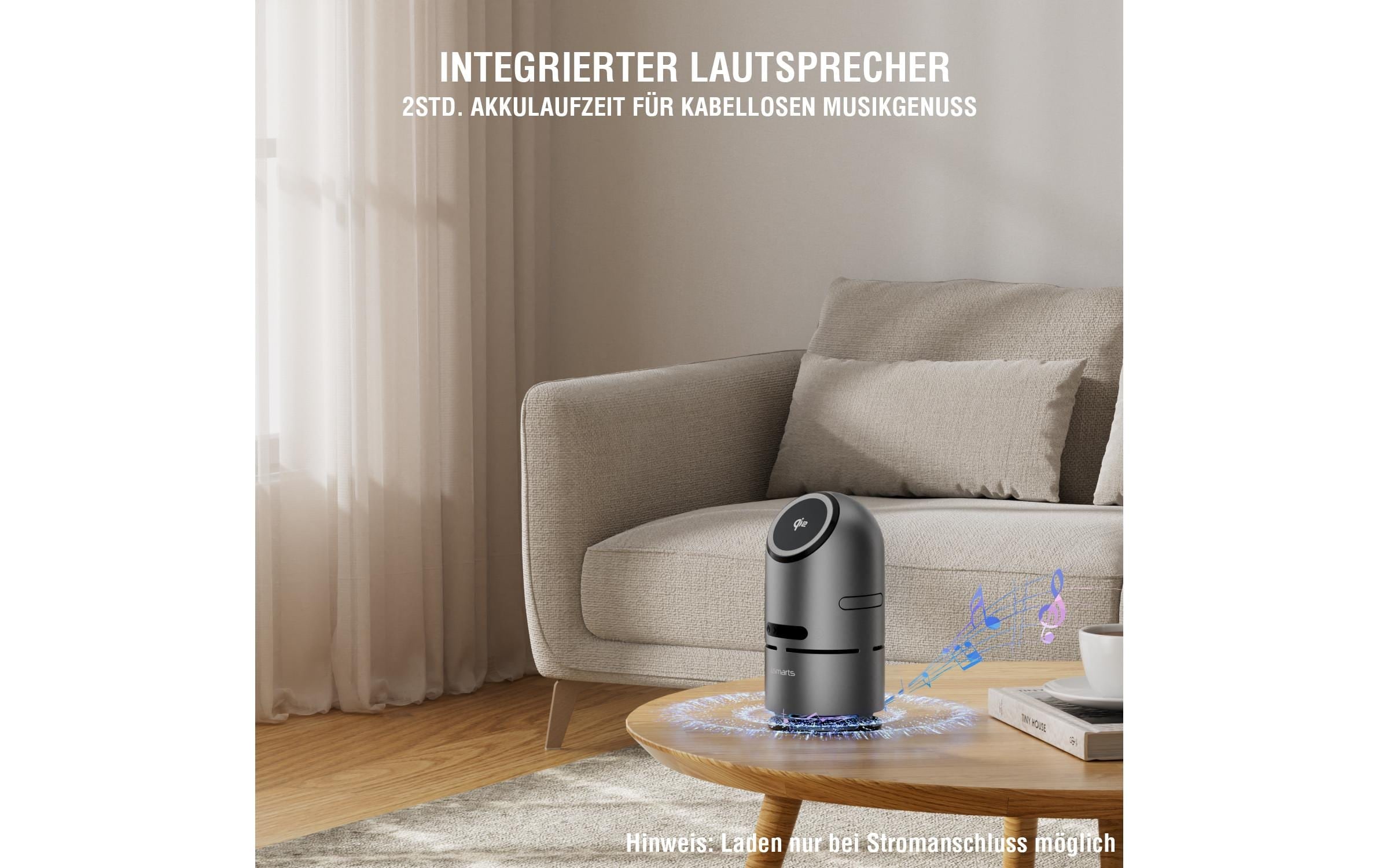 4smarts Wireless Charger »3-in-1 ChargeBot Sound«