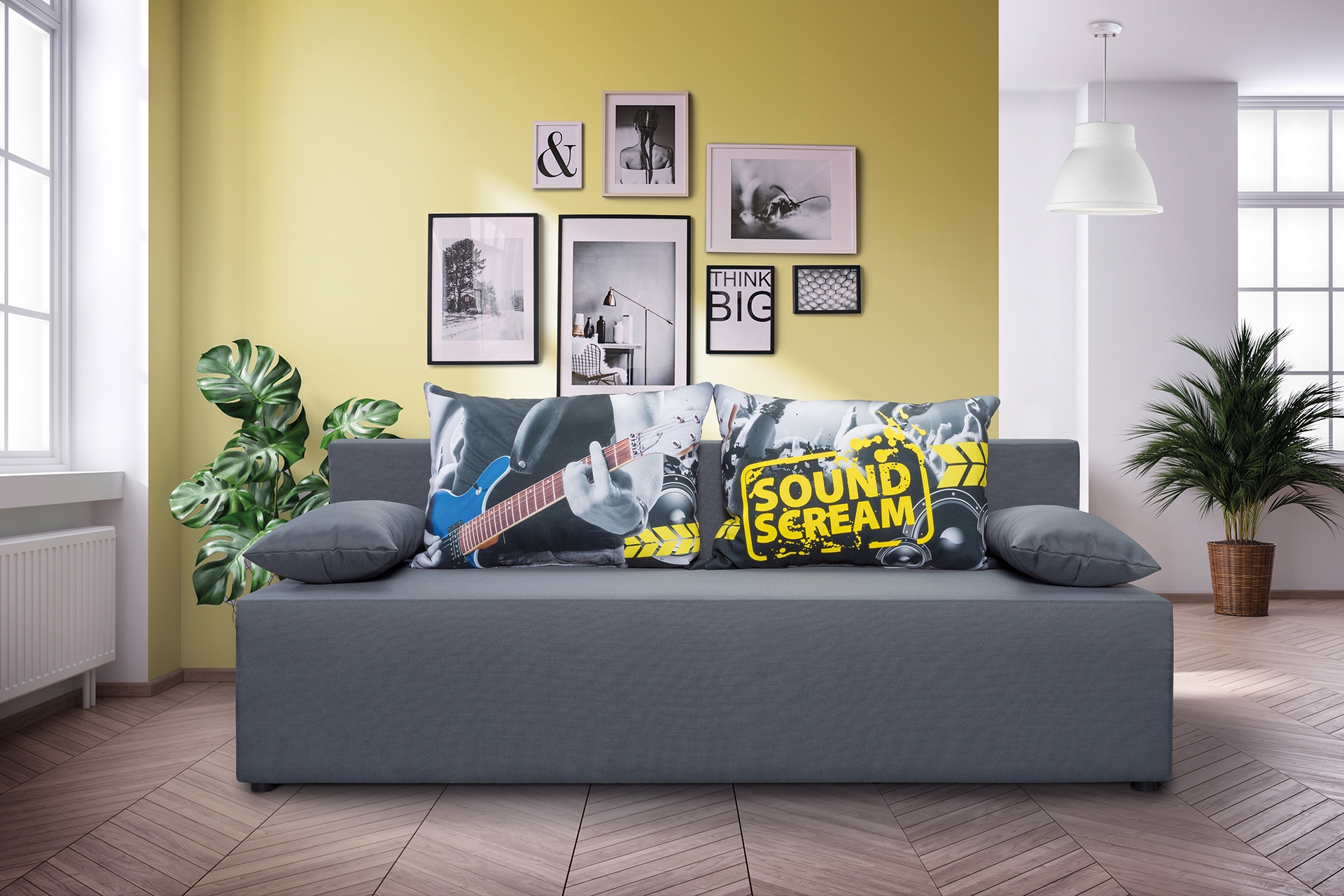 Image of exxpo - sofa fashion 3-Sitzer "Tabou Sound Scream Schlafsofa Breite 193cm" mit Schlaffunktion und Bettkasten, inkl. loser Zier- und Rückenkissen