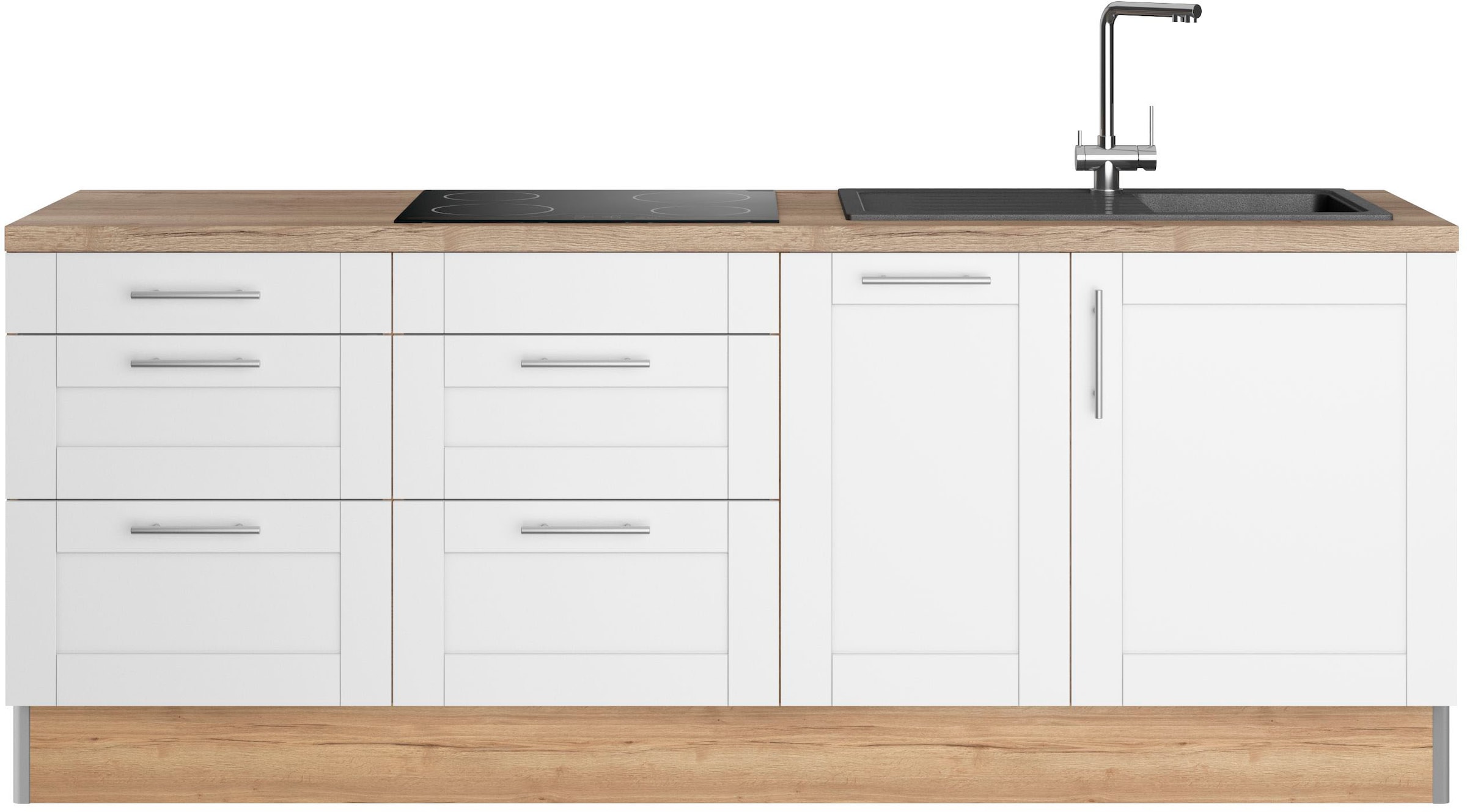 Image of OPTIFIT Küche "Ahus" Breite 225 cm, wahlw. Mit E-Geräten, Soft Close Funktion, MDF Fronten