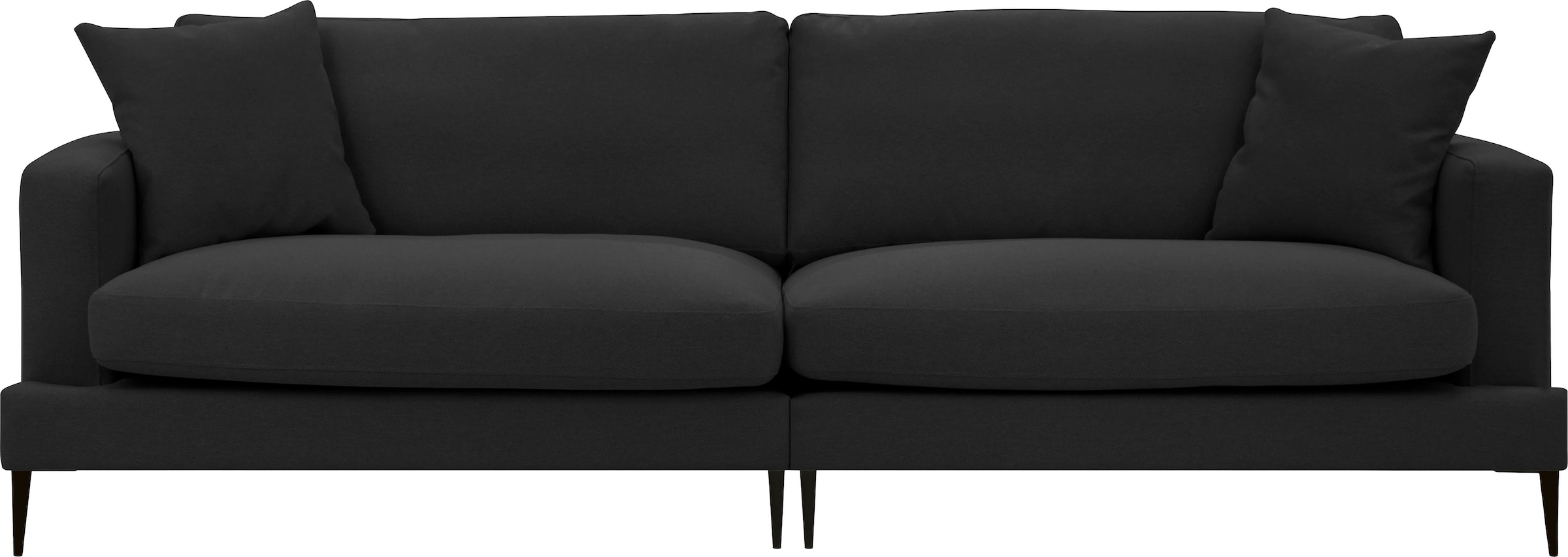 Leonique 3-Sitzer »Cozy elegantes Designsofa, Masse B/T/H: 211/97/80 cm«, mit losen Kissen und Metallbeinen