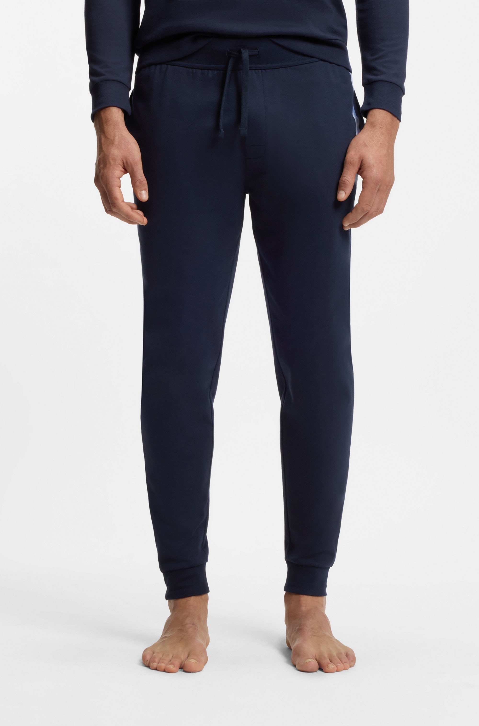 Image of BOSS Jogginghose "Authentic" aus Baumwoll-Terry mit Streifen und Logo