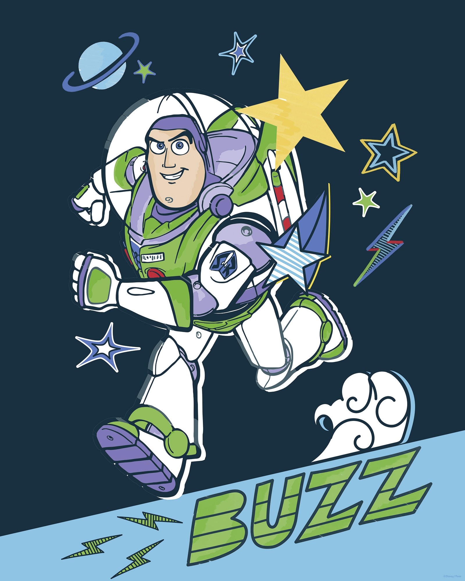 Image of Komar Wandbild "Disney and Pixar Toy Story Buzz" Disney Set, 1 Stk. tlg. 40 x 50 cm (Breite x Höhe) - Kinderzimmer, Dekoration