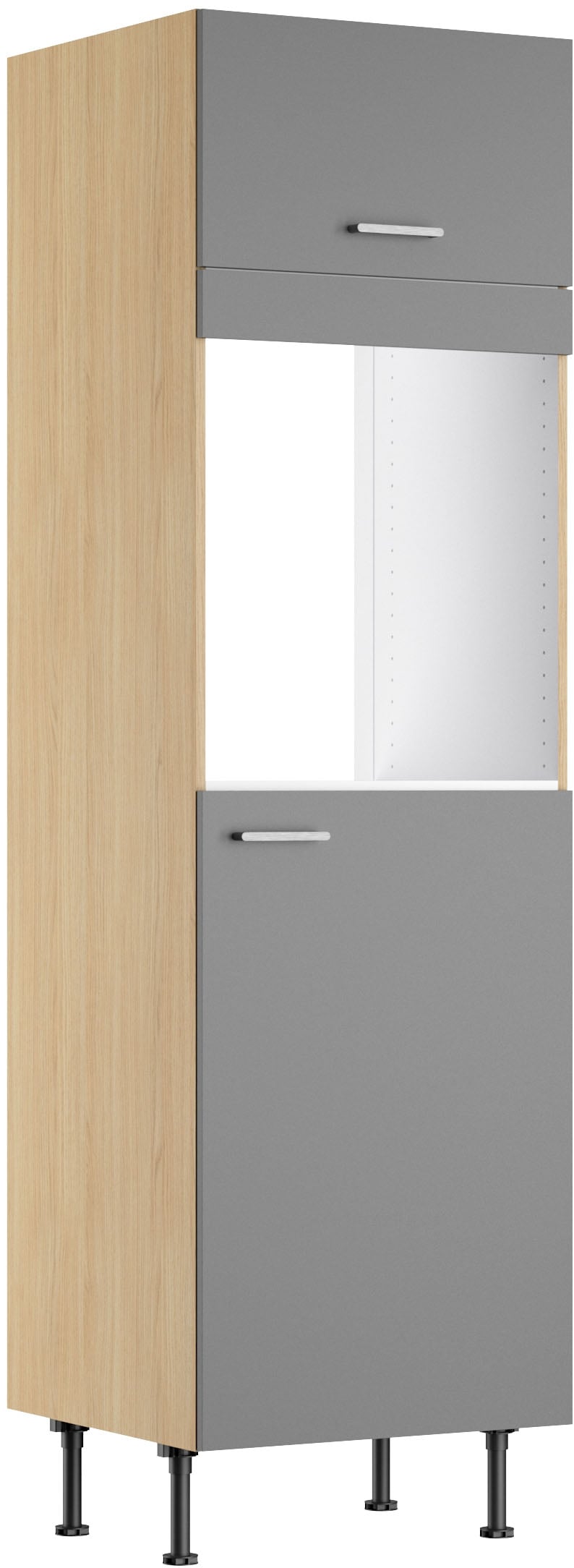 KOCHSTATION Backofen/Kühlumbauschrank »KS-Lucy« Breite 60 cm, mit 1 Tür, 1 Klappe, Soft-Close, höhenverstellbare Füsse