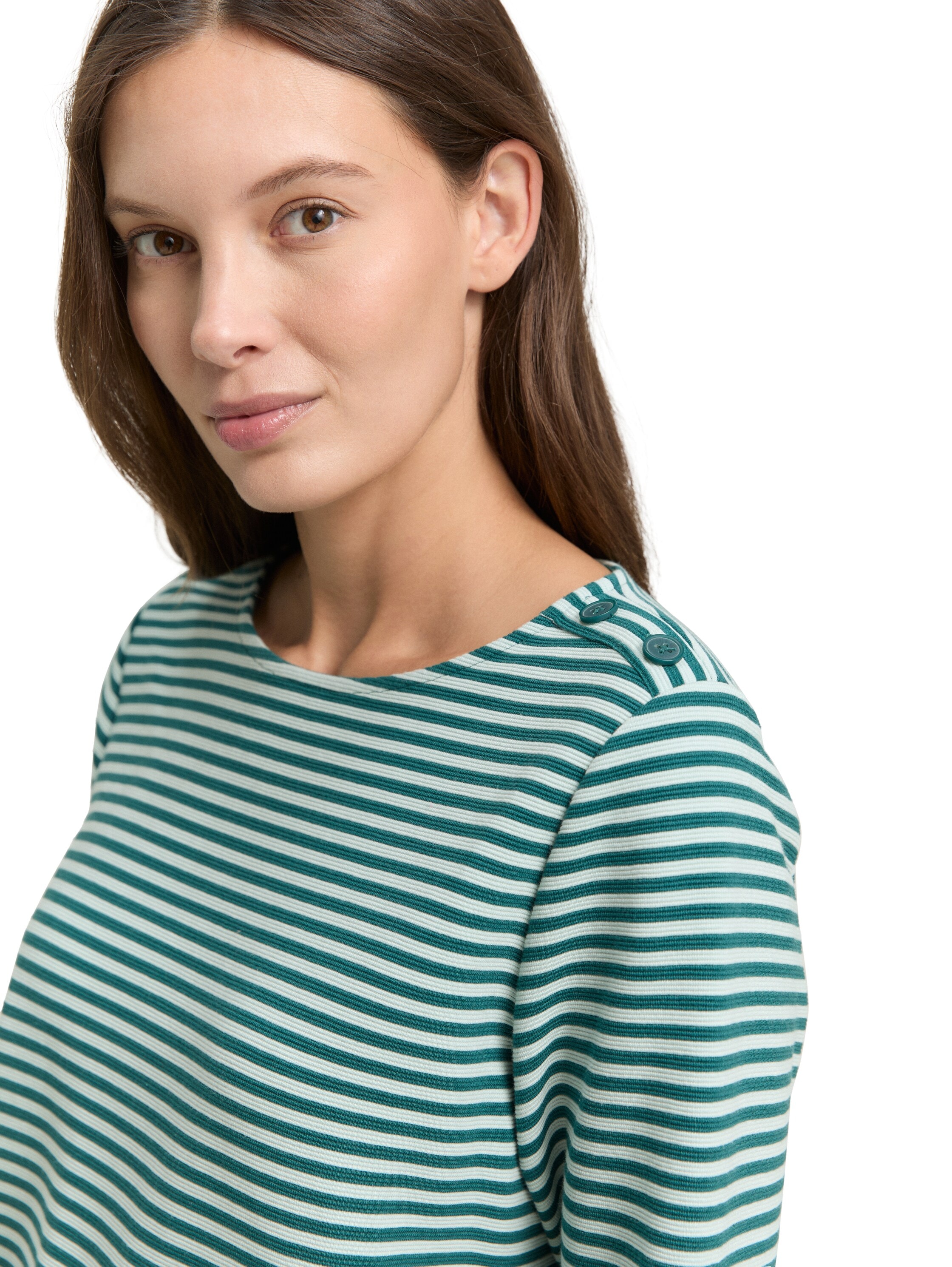 TOM TAILOR T-shirt à manches longues »Loose« avec boutons à l'épaule
