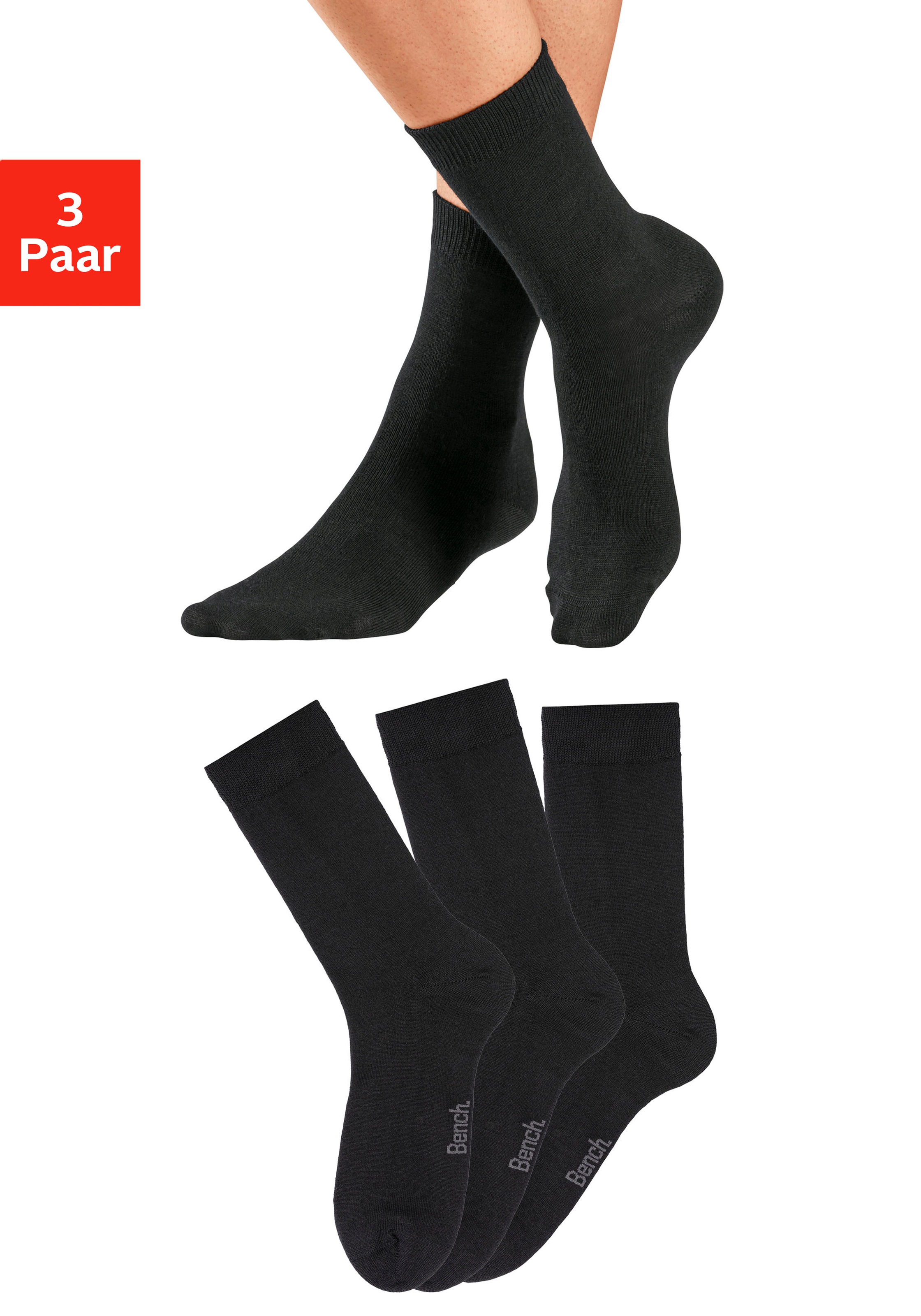 Image of Bench. Socken "Wollsocken" Packung, 3 Stk. tlg. Damensocken aus flauschigem Material mit wärmender Wolle