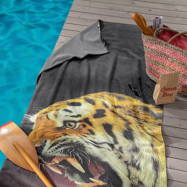 Seahorse Strandtuch »Khan«, (1 St.), mit Tiger Aufdruck jetzt kaufen