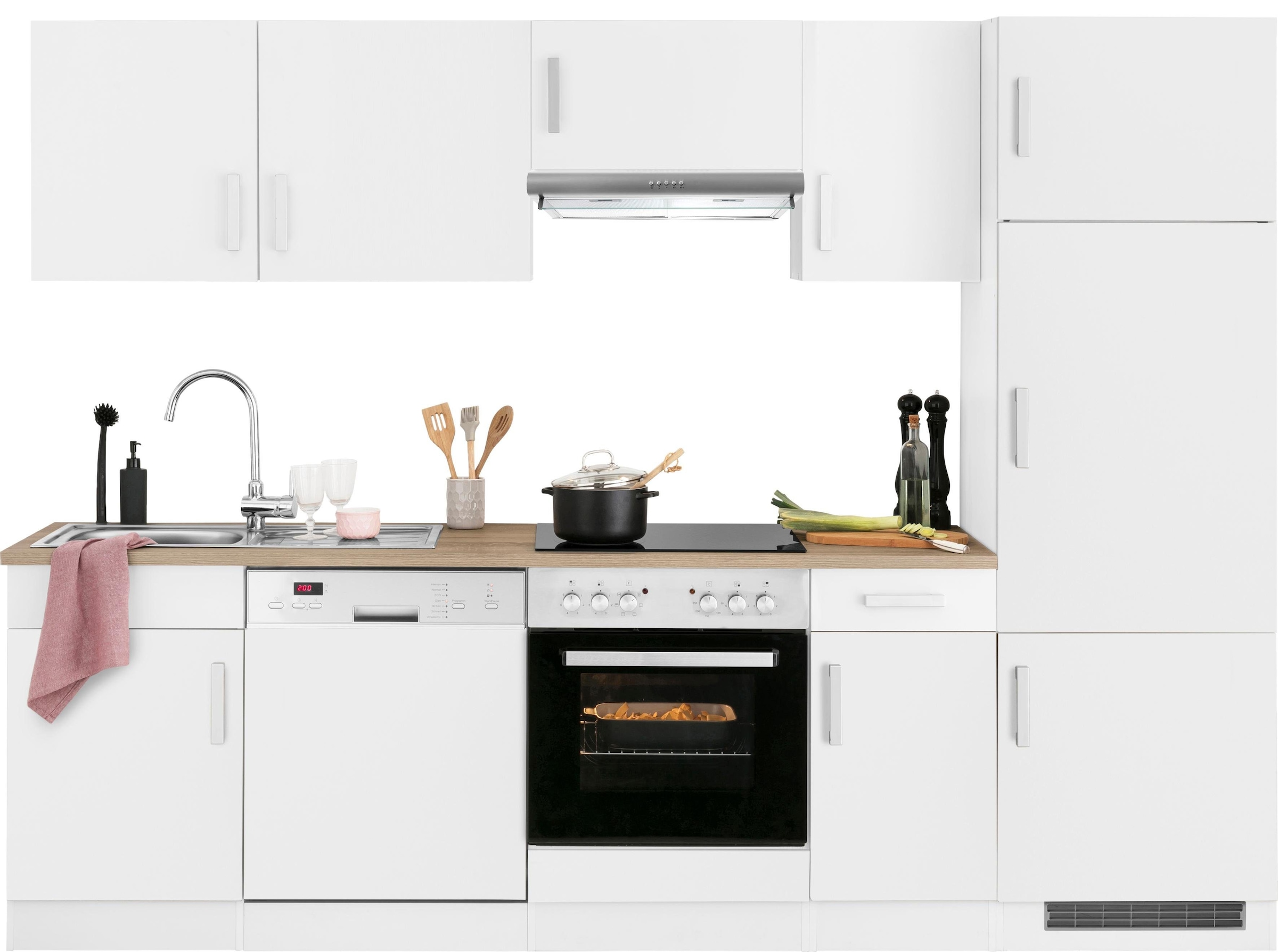 KOCHSTATION Kitchenette »KS-Gera« Largeur 270 cm, au choix avec appareils électroménagers, avec plan de travail