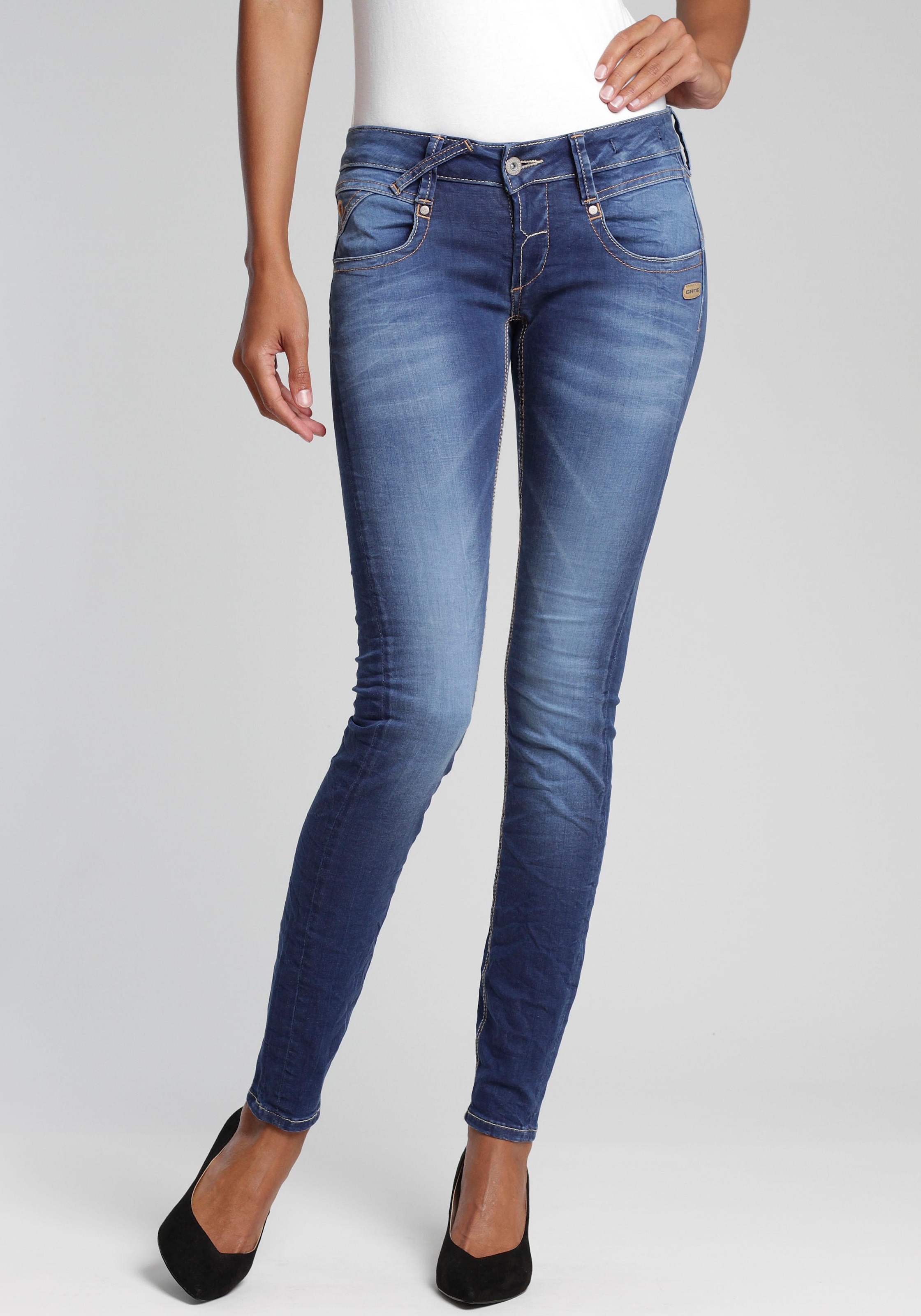 ♕ GANG Skinny-fit-Jeans »94Nena«, mit Used-Effekten versandkostenfrei  bestellen