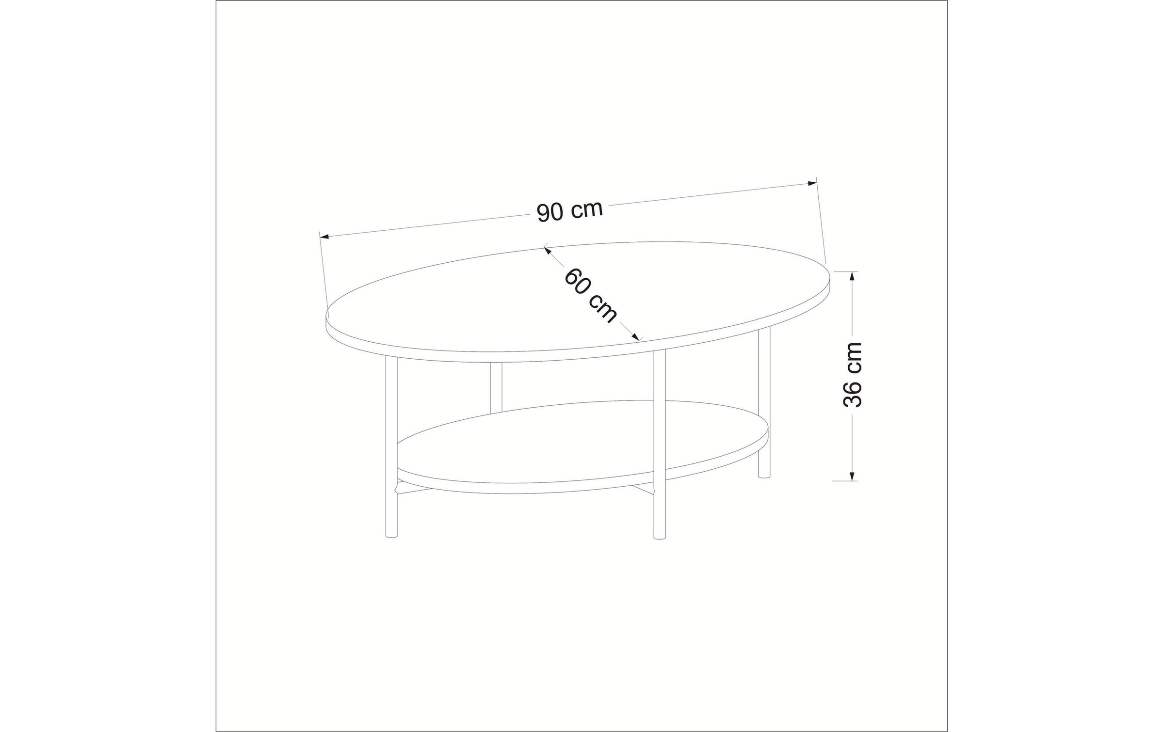 WOODY FASHION Beistelltisch »Elis 90 x 36 x 60 cm, Braun/Weiss«