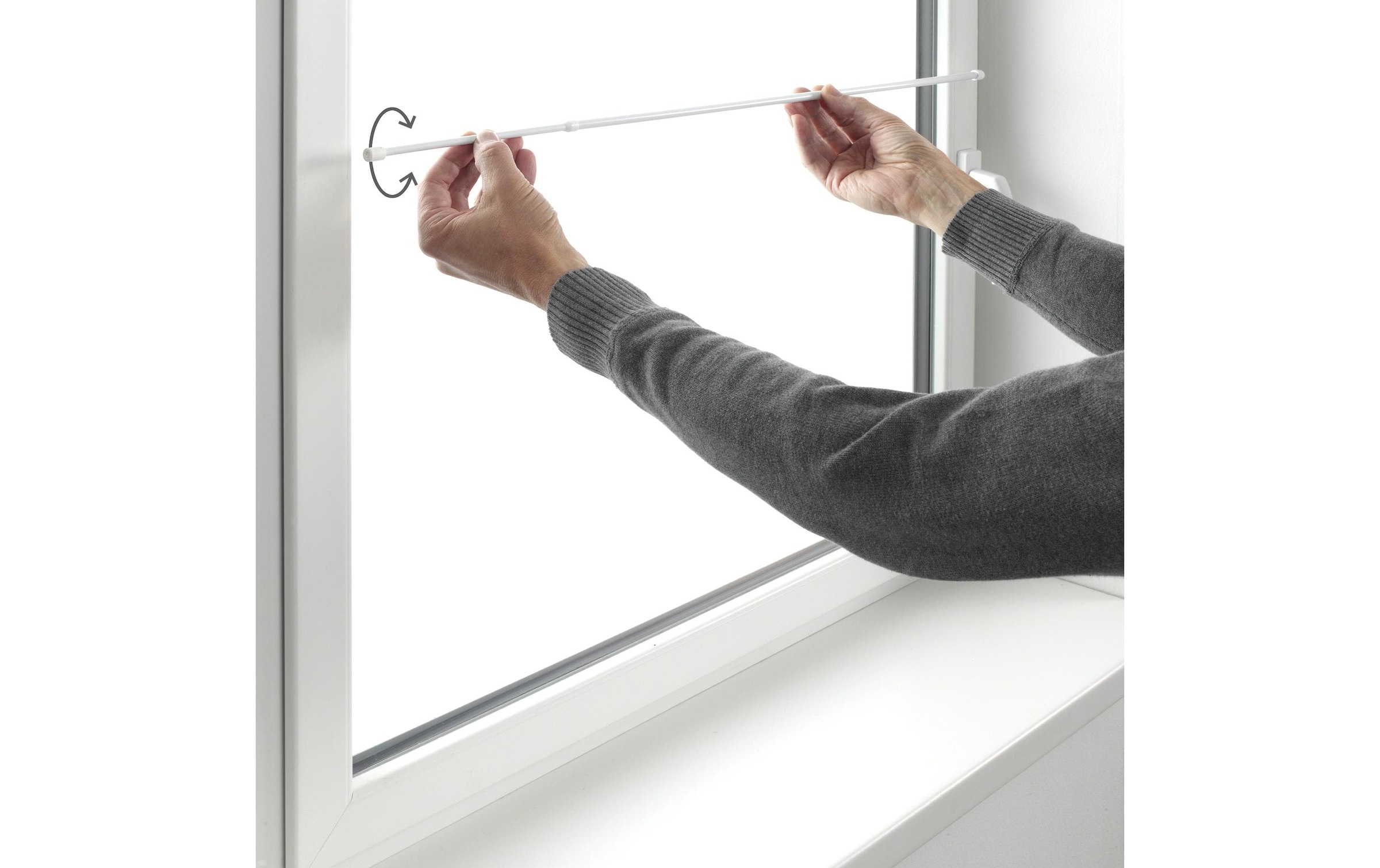 GARDINIA Gardinenstange »90-120 cm, Ø 8 mm Weiss, 2 Stück«