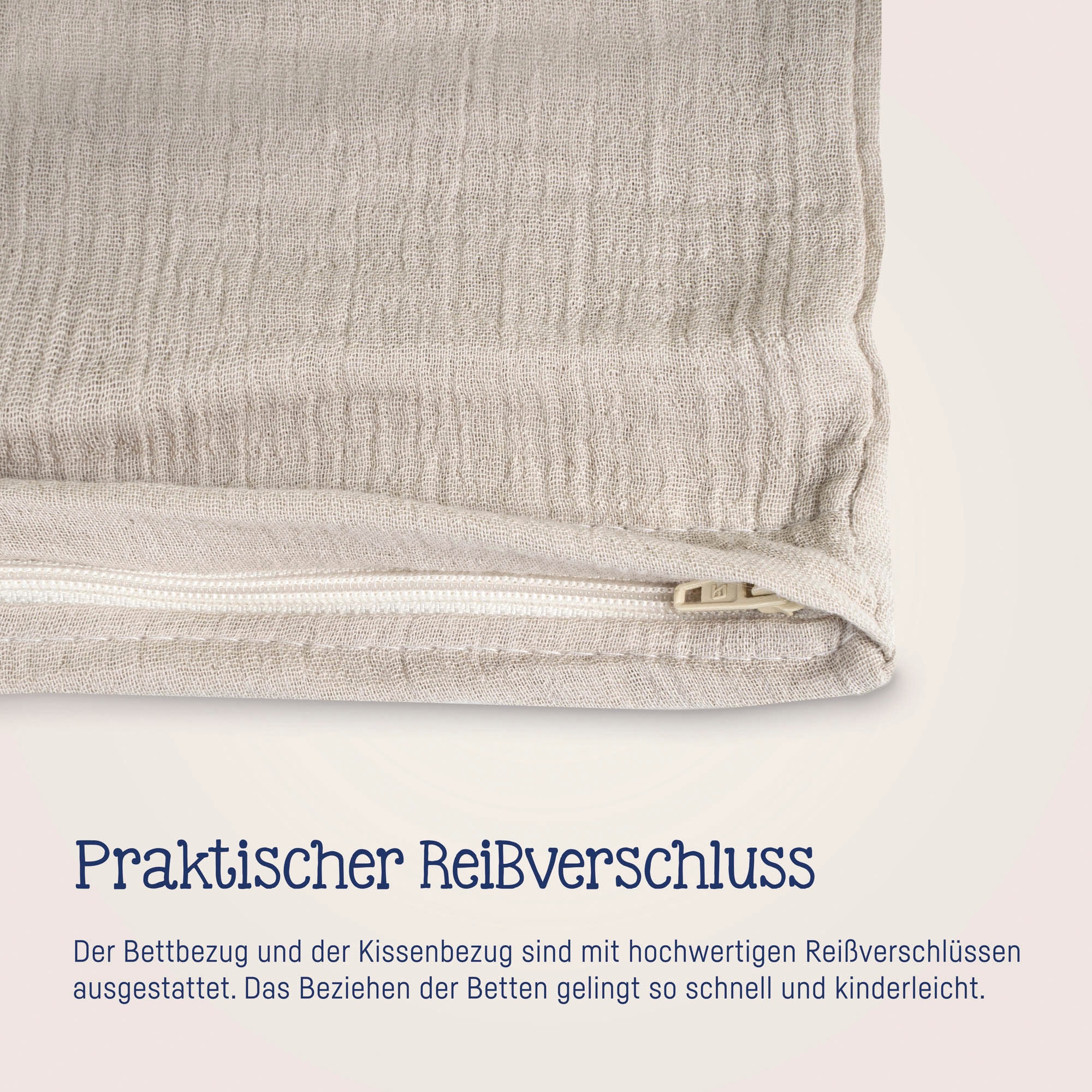 Julius Zöllner Kinderbettwäsche »Baby- und Kinderbettwäsche aus 100% Musselin«, (2 tlg.), erhältlich in den Grössen 80x80+35x40cm und 100x135+40x60cm