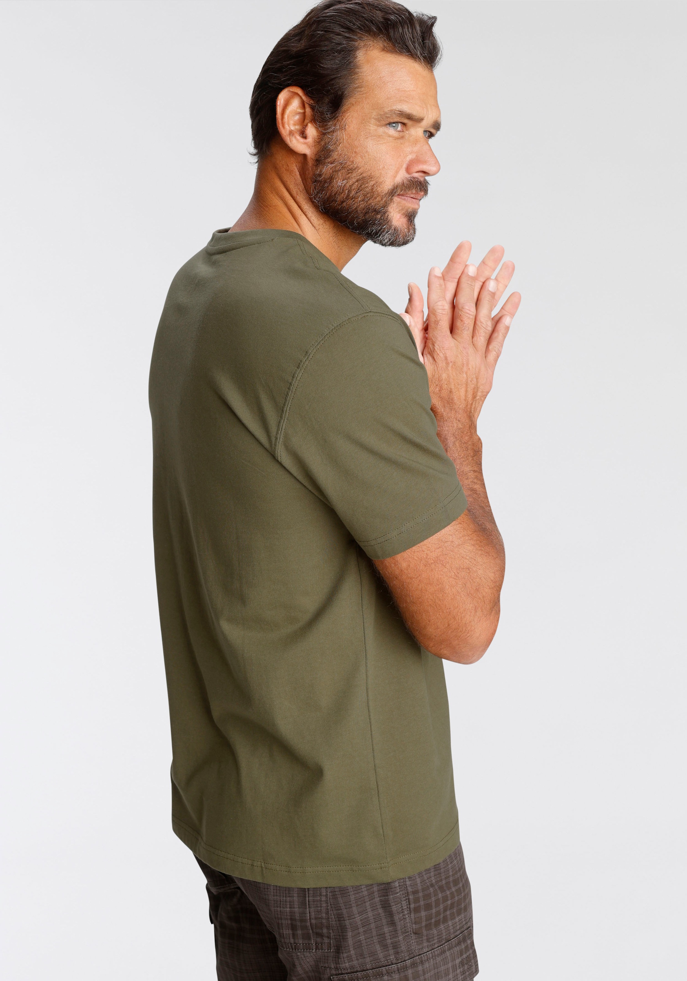 Mans World T-Shirt Kurzarm, Regular Fit, mit Print, Rundhals, im Used-Look