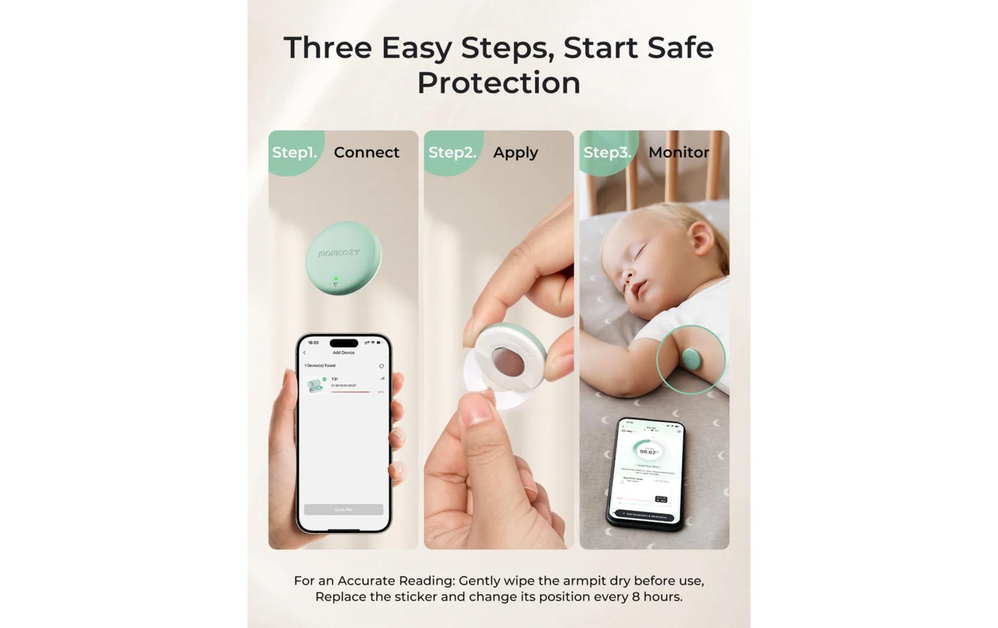 Momcozy Fieberthermometer »Smartes Babythermometer für die Achselhöhle«