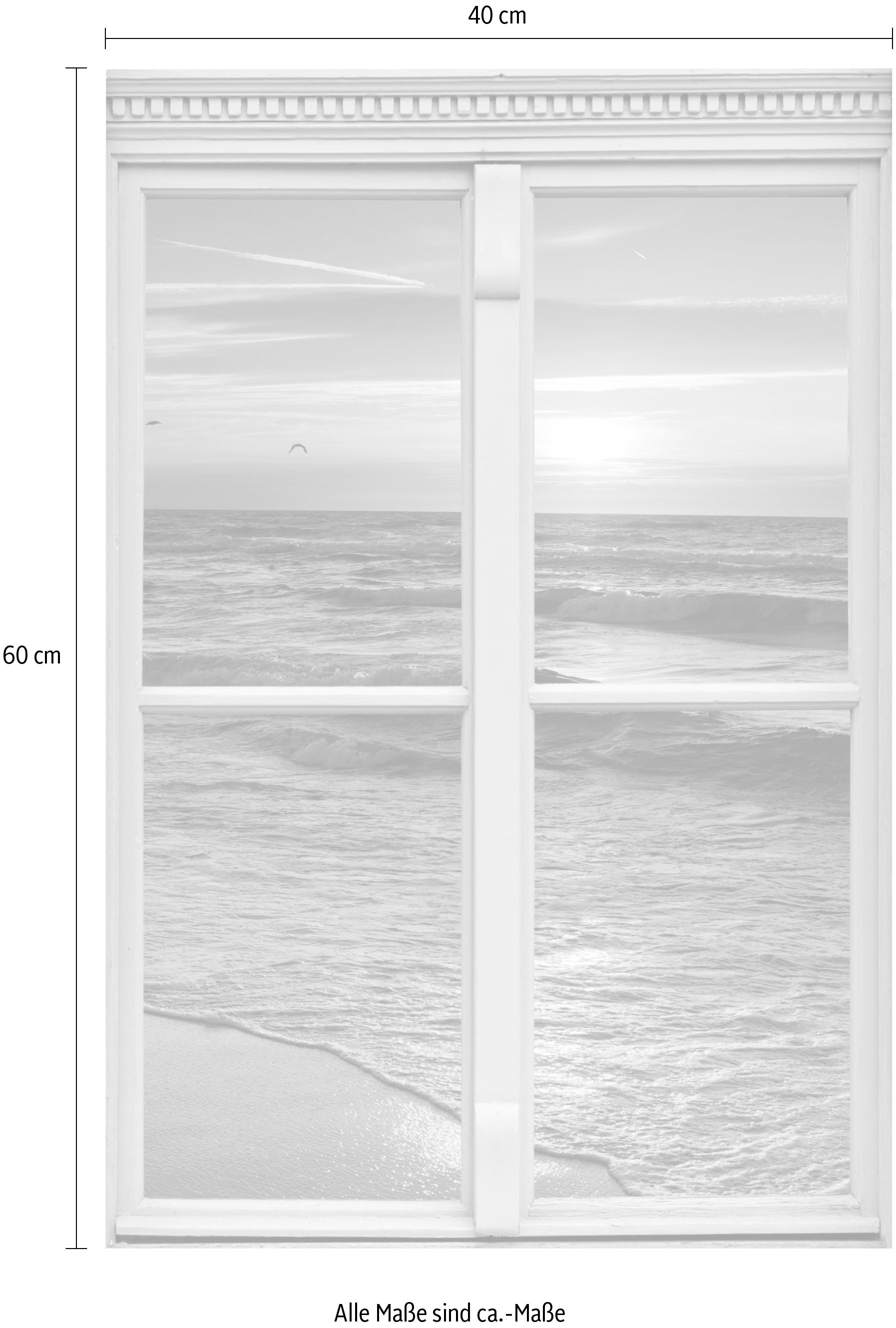 queence Autocollants muraux »Sonnenuntergang« Wandsticker, Wandbild, selbstklebend, 3D, Fenster