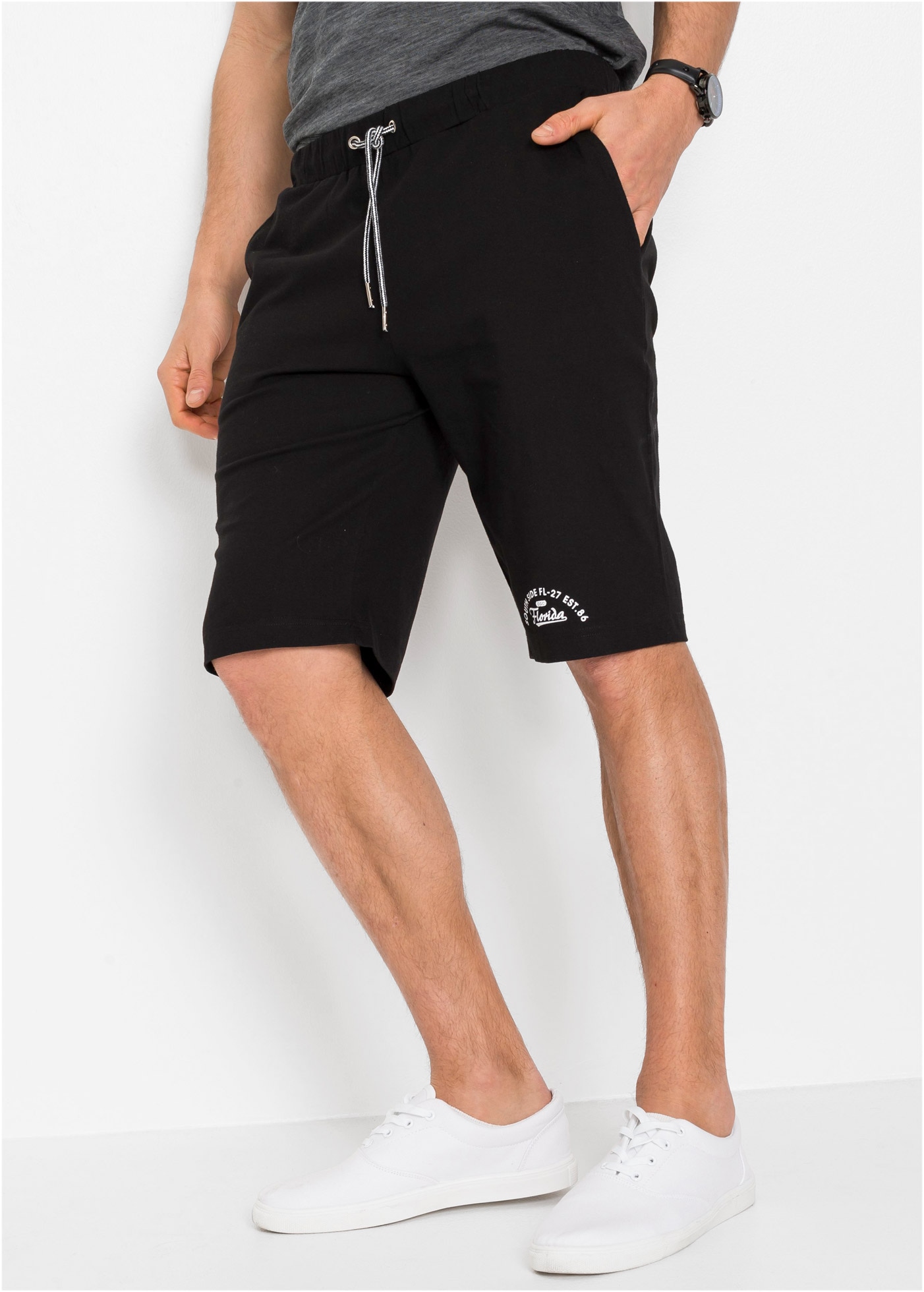 Image of bonprix Bermudas aus Baumwolle, mit Kordelverschluss, Regular Fit