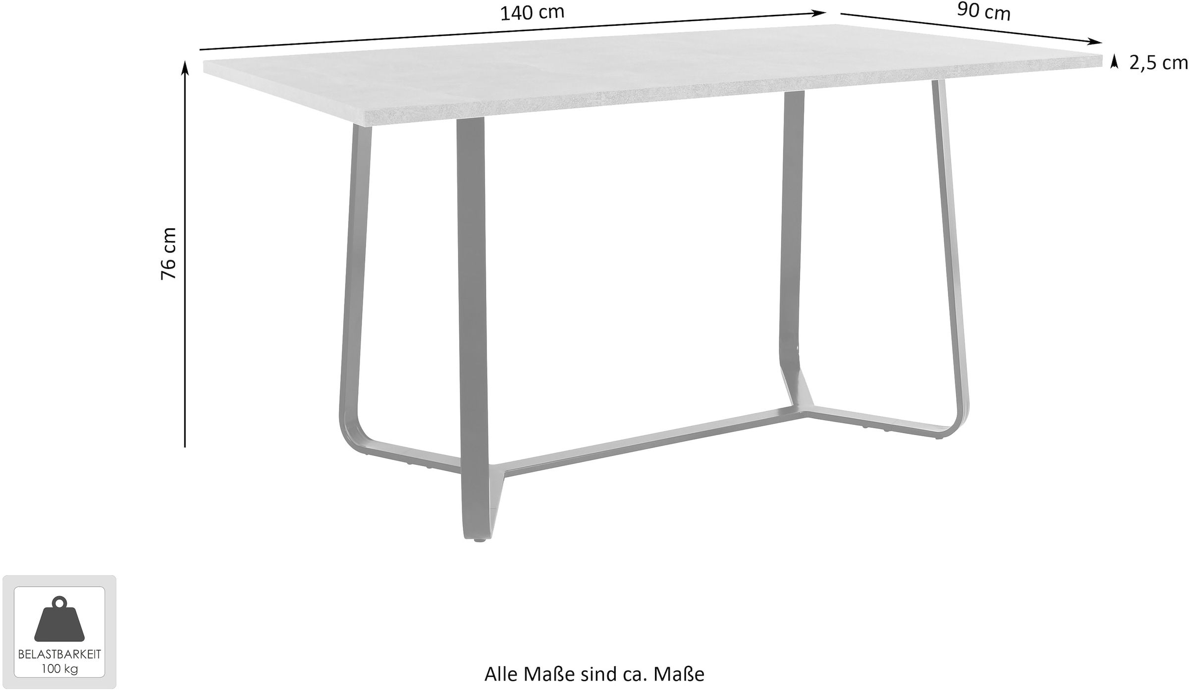 Homexperts Esstisch »Esstisch-Tilda«, Breite 140 oder 160 cm