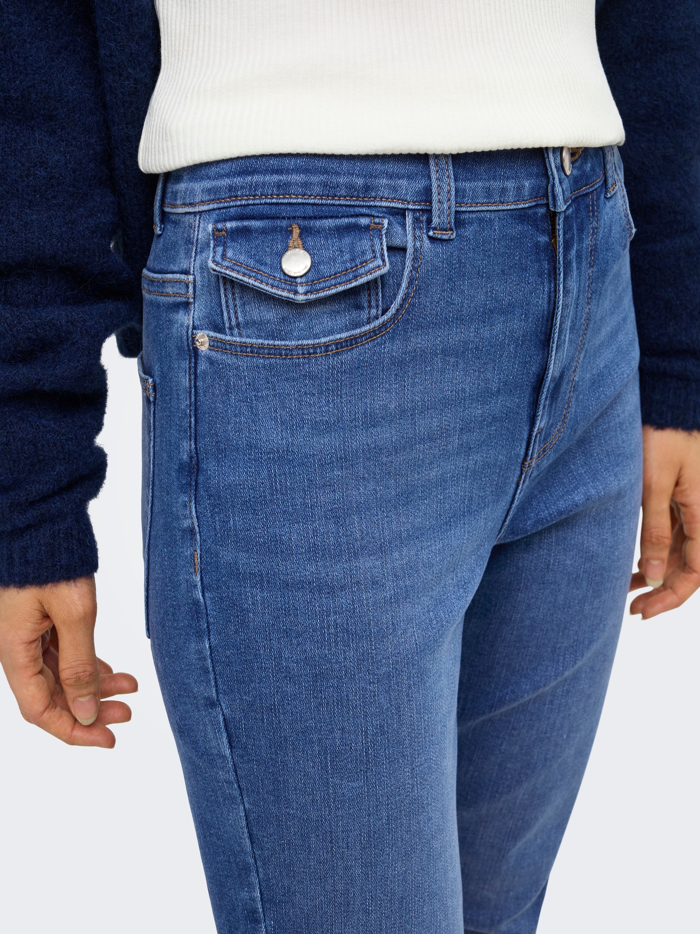 ONLY Jeans skinny »ONLLILO HW SKINNY ANK DNM AZG BF« mélange de coton