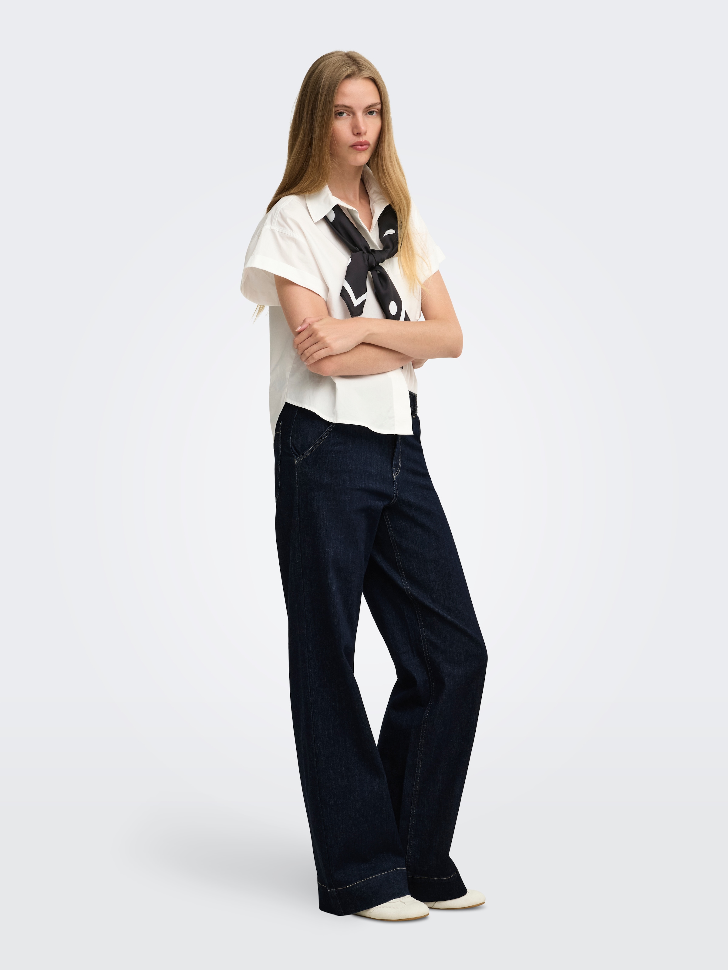 ONLY High-waist-Jeans »ONLMADISON HW CHINO WIDE DNM GUA772 NOOS« Materialmix, wide fit