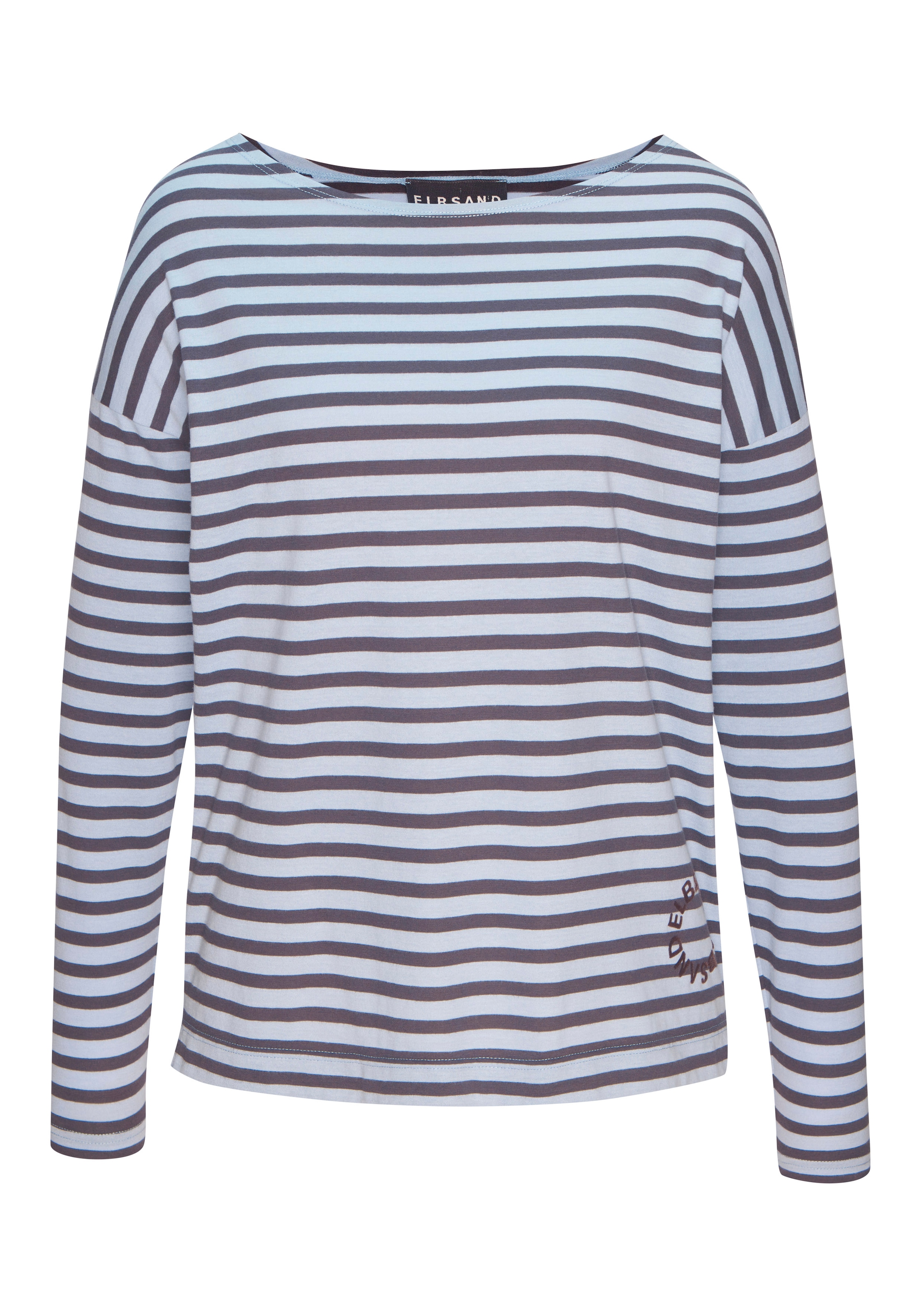 Elbsand Langarmshirt »Tooske« mit Ringelmuster, dezenter Logodruck, casual